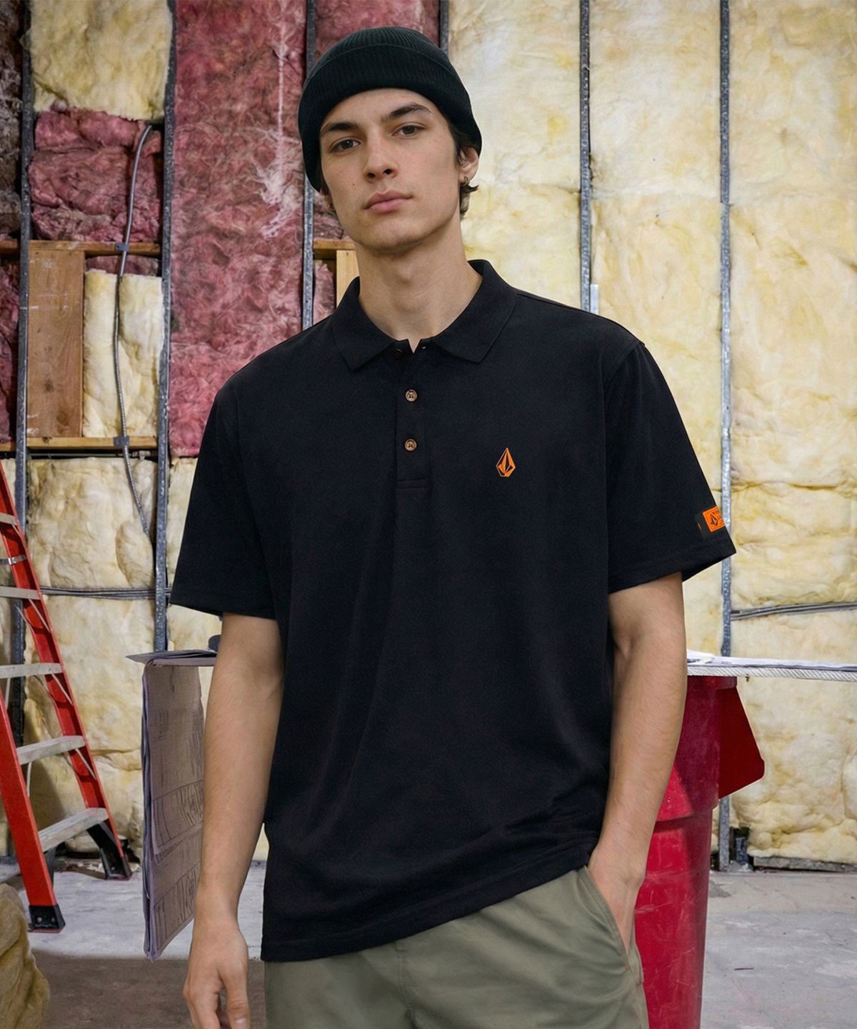 볼컴(VOLCOM) 워크웨어 V.Co 테크 컴포트핏 폴로셔츠(블랙)