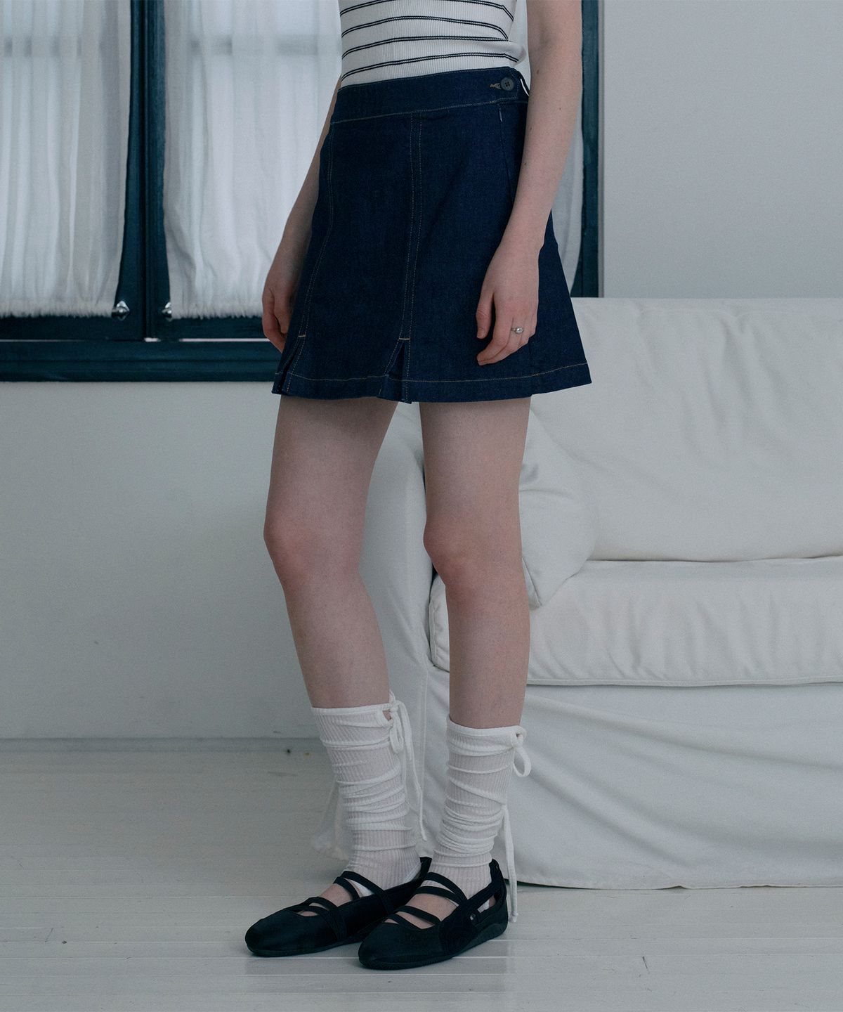 쥬시쥬디(JUCYJUDY) 레이어스커트데님숏팬츠 J1DP320A
