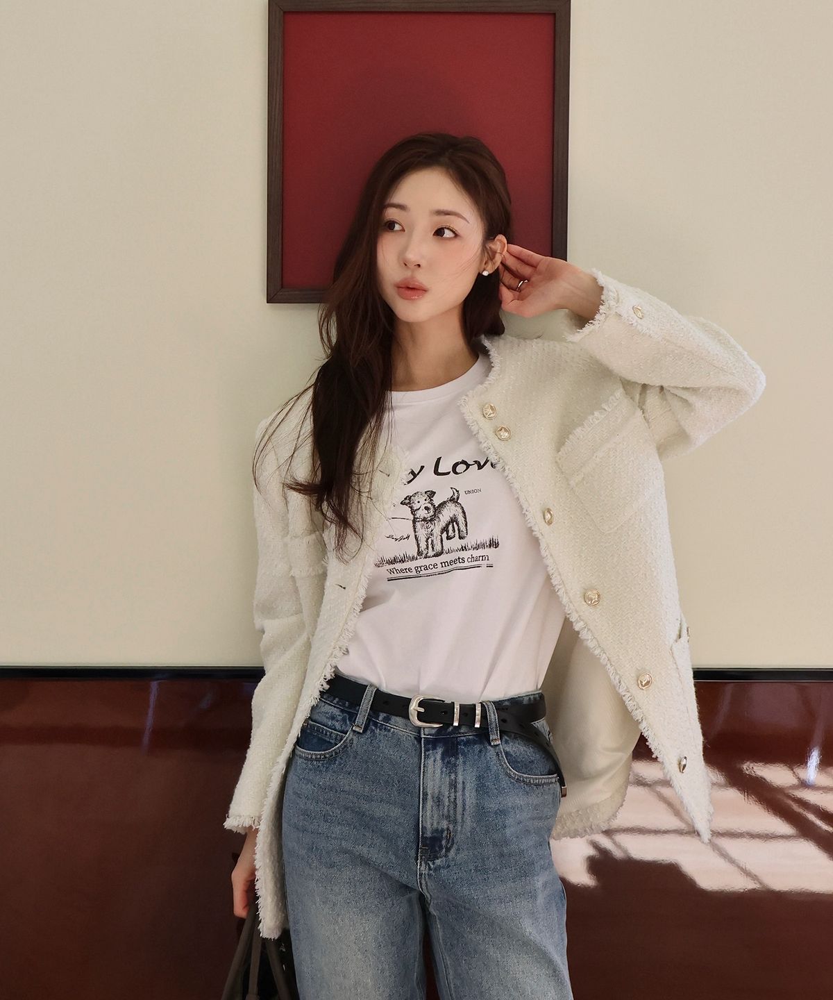 쥬시쥬디(JUCYJUDY) 퍼피그래픽티셔츠 J1TS320A