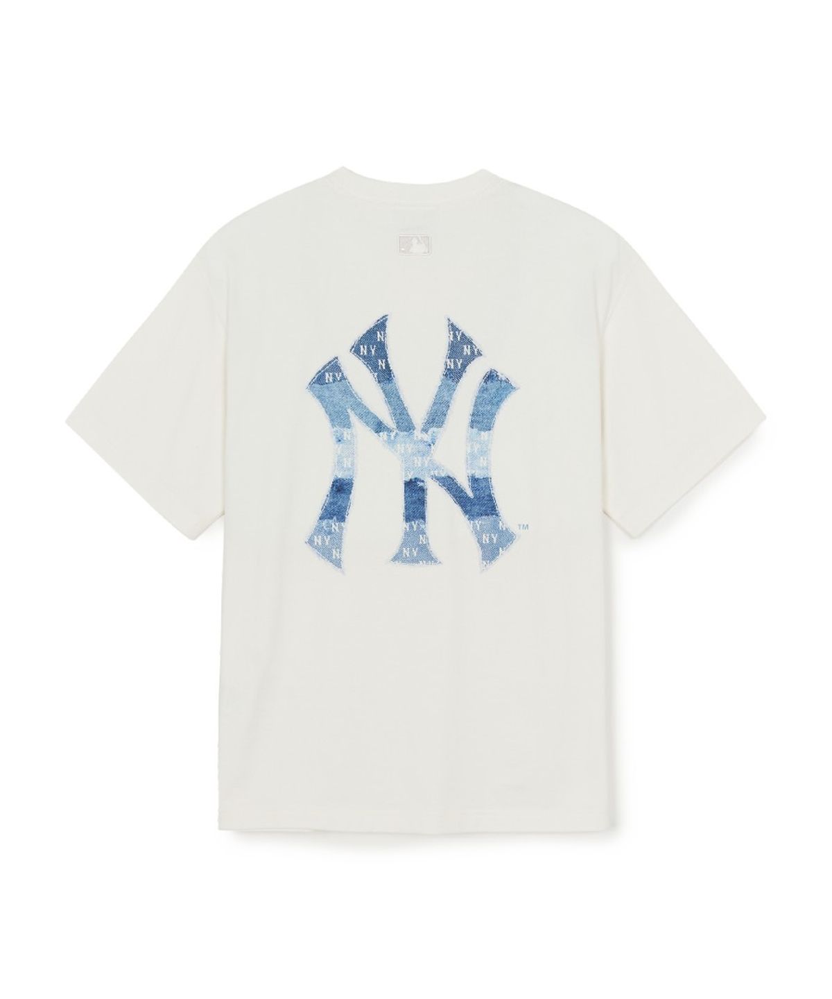 엠엘비(MLB) 빈티지 데님라이크 모노그램 빅럭스 오버핏 반팔 티셔츠 NY (Cream)