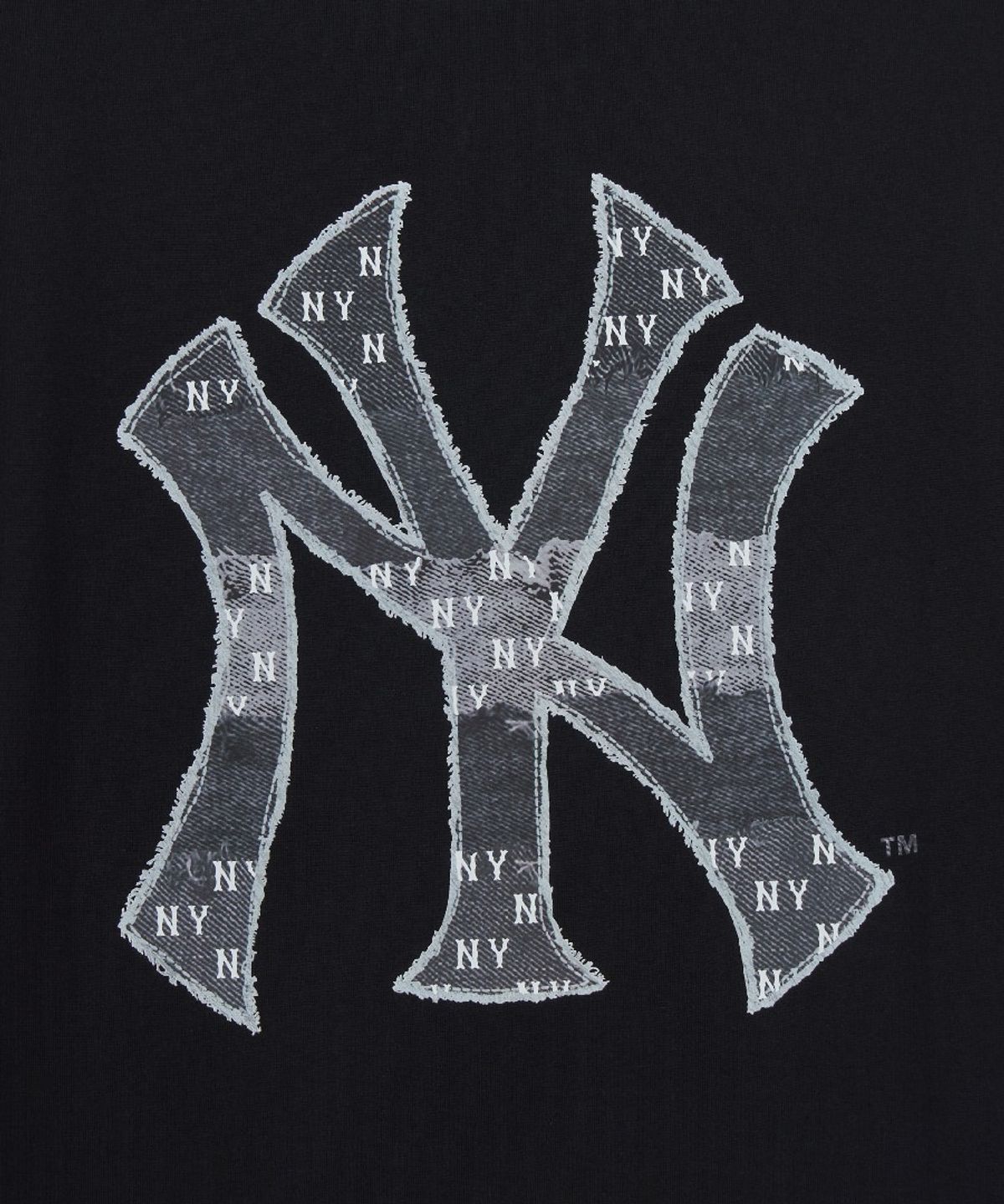 엠엘비(MLB) 빈티지 데님라이크 모노그램 빅럭스 오버핏 반팔 티셔츠 NY (Black)