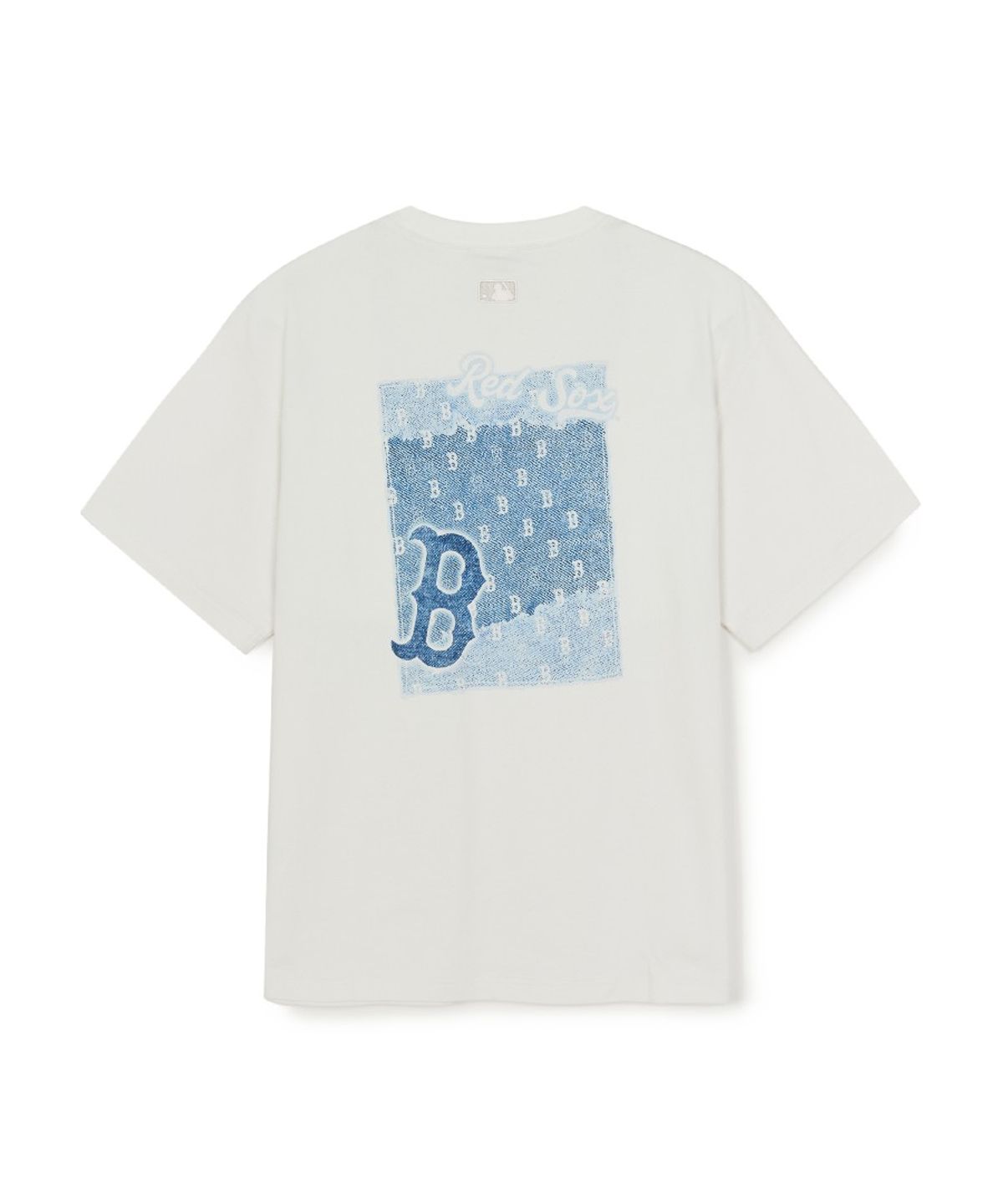엠엘비(MLB) 빈티지 데님라이크 모노티브 오버핏 반팔 티셔츠 BOS (Ivory)