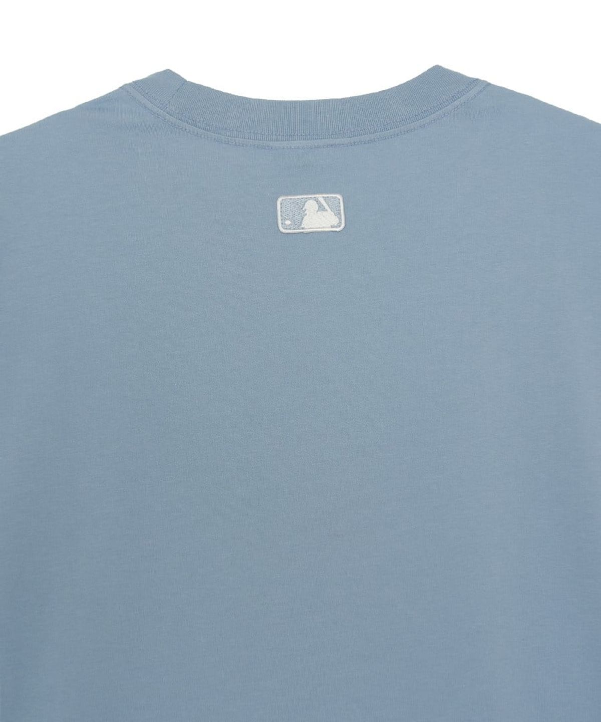 엠엘비(MLB) 베이직 스몰 로고 세미 오버핏 반팔 티셔츠 LA (L.SKY BLUE)