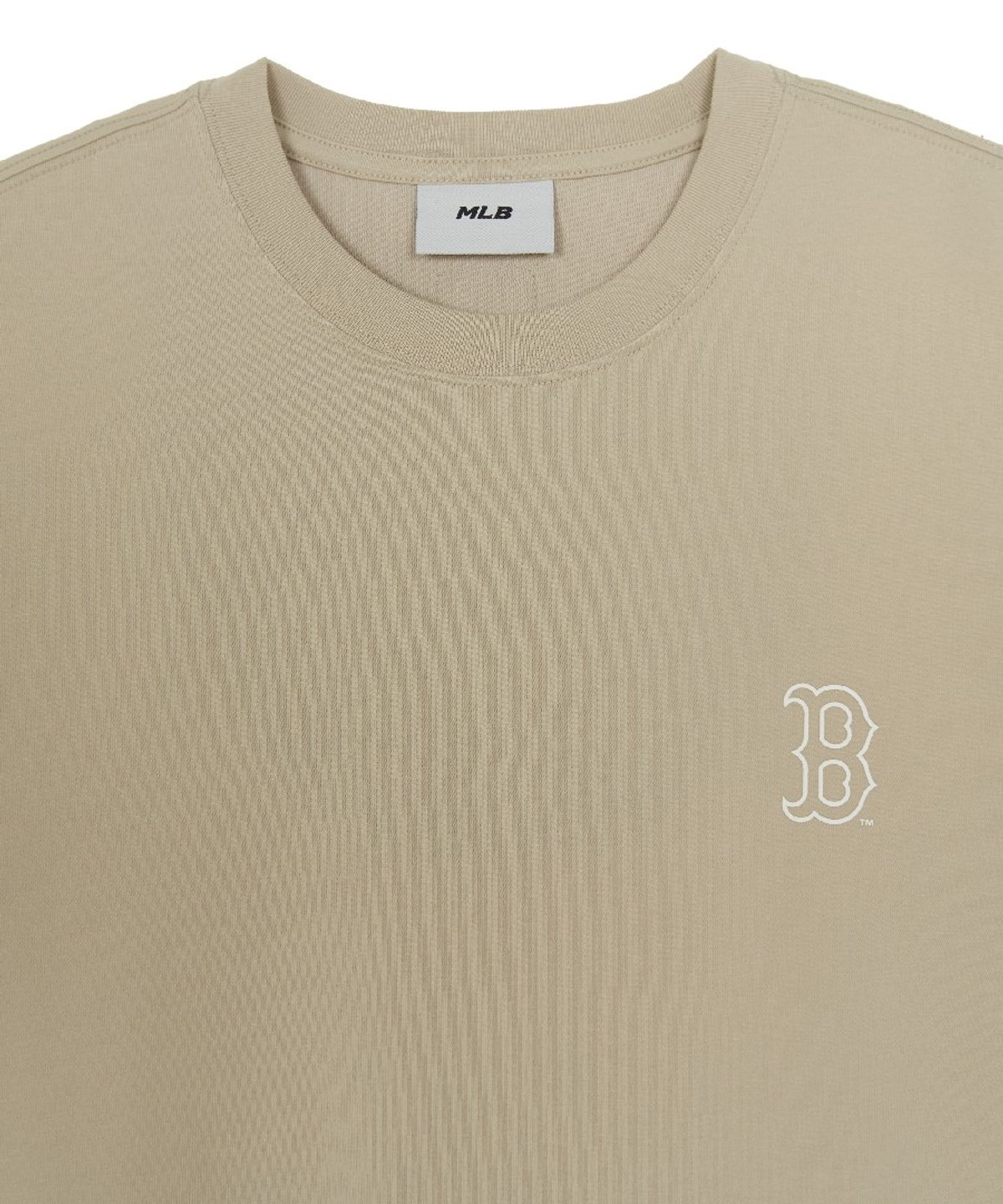 엠엘비(MLB) 베이직 스몰 로고 세미 오버핏 반팔 티셔츠 BOS (Sand)