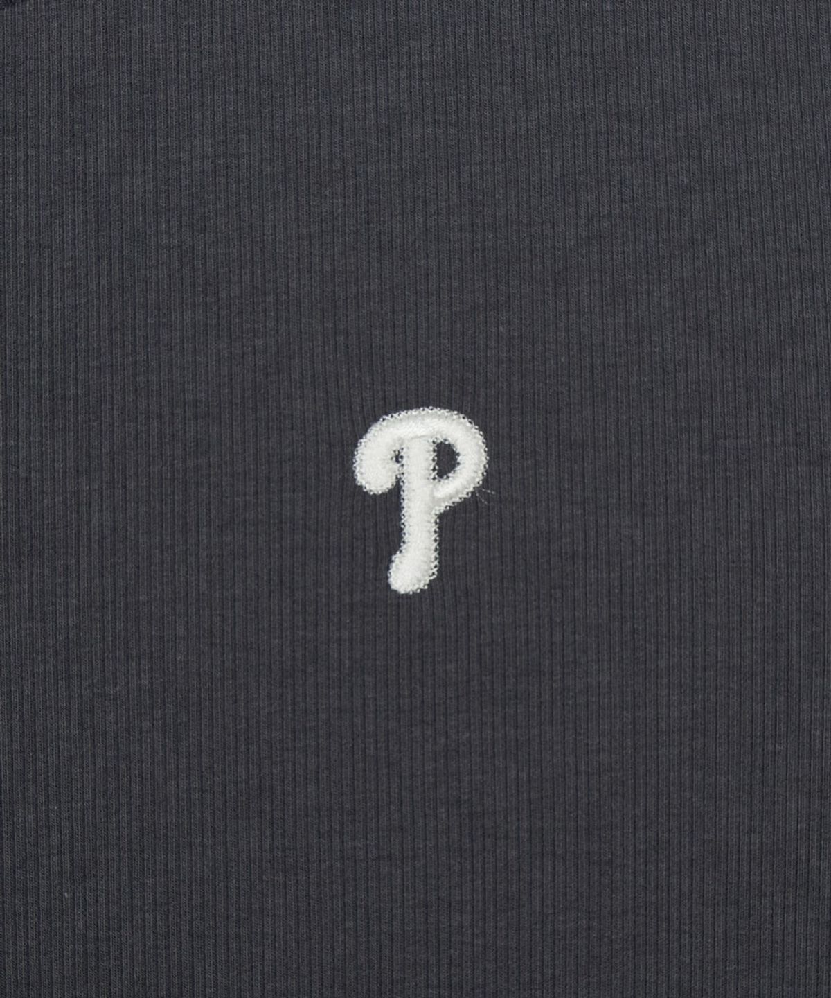 엠엘비(MLB) 여성 빈티지 슬림 골지 반팔 티셔츠 PHI (D.Charcoal Grey)