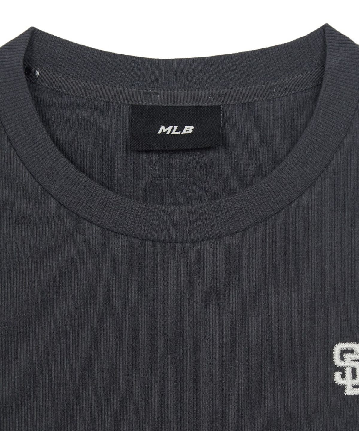 엠엘비(MLB) 여성 빈티지 슬림 골지 반팔 티셔츠 SD (D.Charcoal Grey)