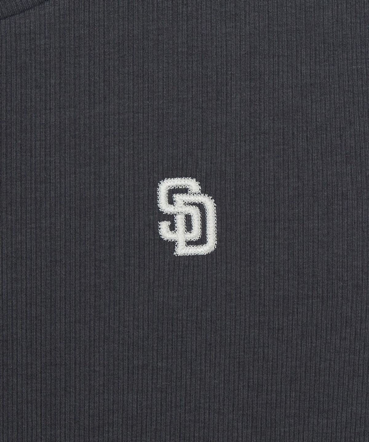 엠엘비(MLB) 여성 빈티지 슬림 골지 반팔 티셔츠 SD (D.Charcoal Grey)