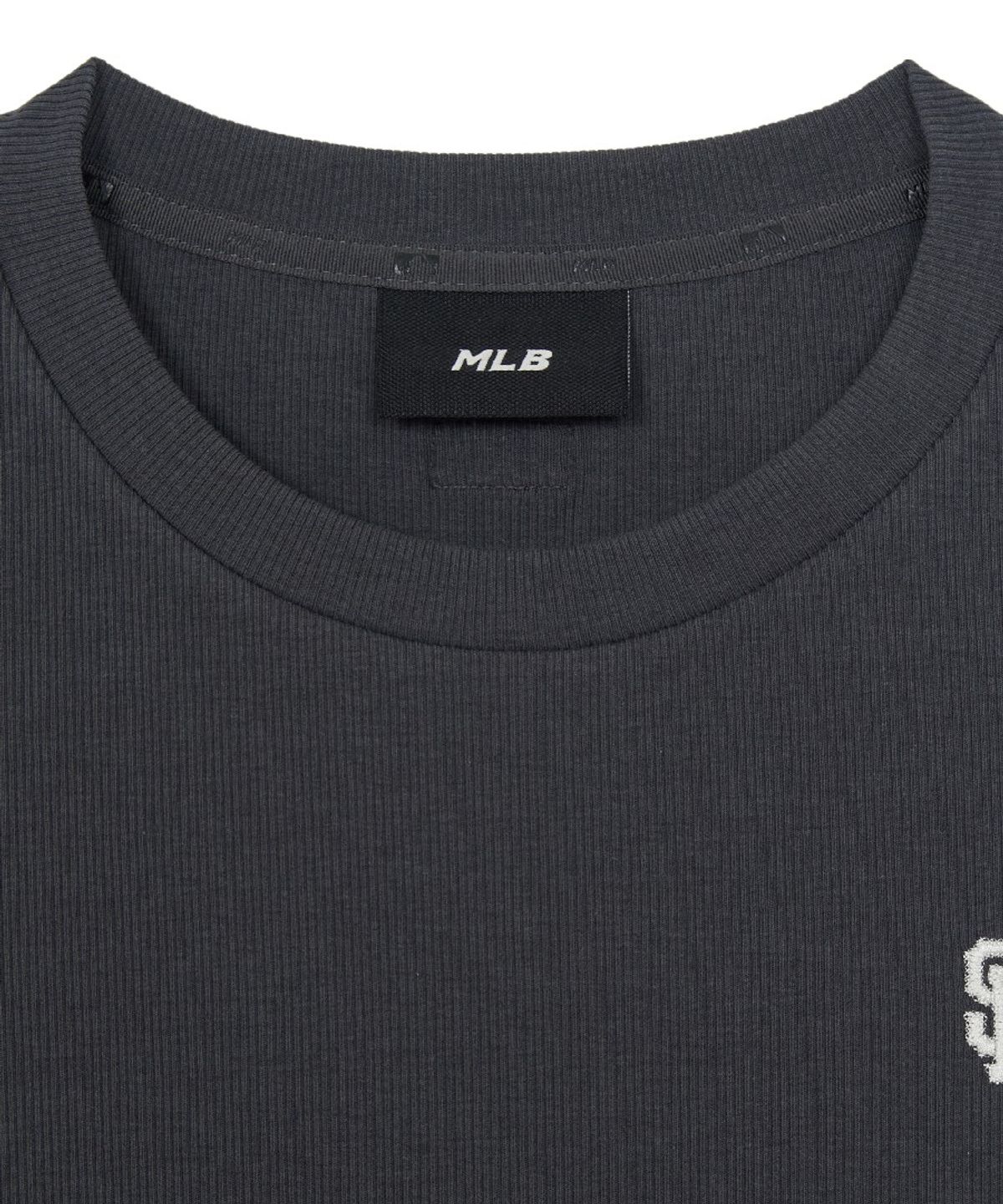 엠엘비(MLB) 여성 빈티지 슬림 골지 반팔 티셔츠 SF (D.Charcoal Grey)