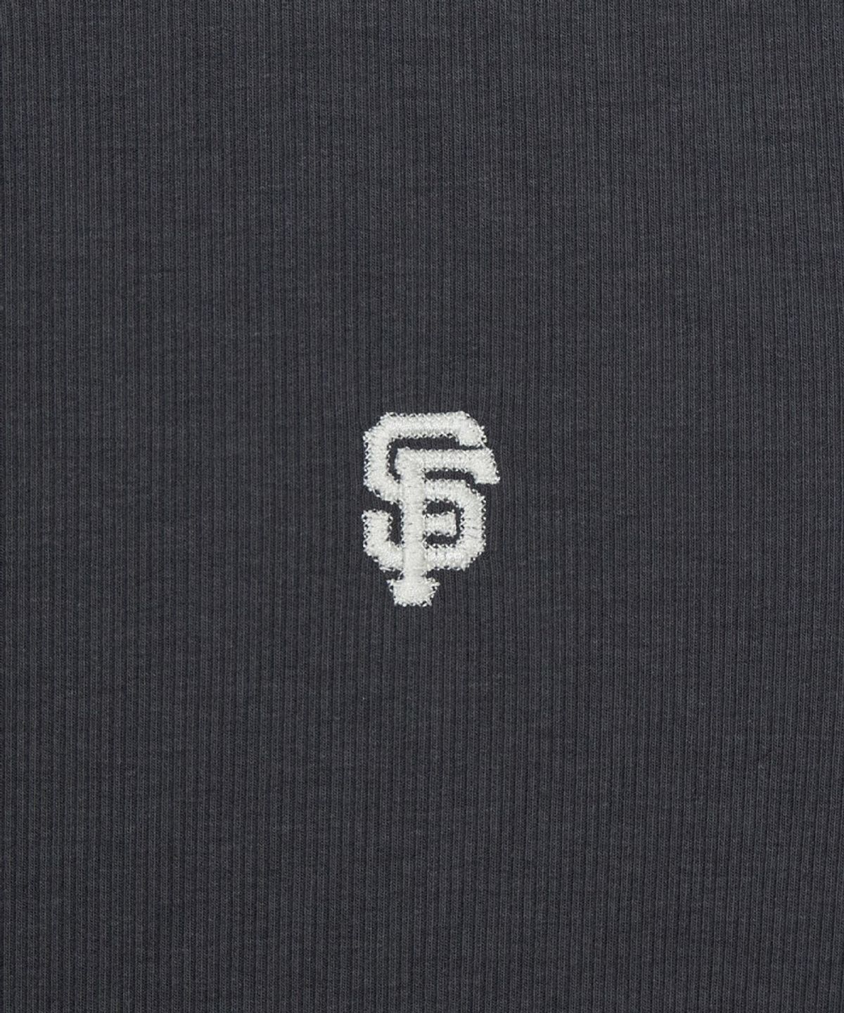엠엘비(MLB) 여성 빈티지 슬림 골지 반팔 티셔츠 SF (D.Charcoal Grey)