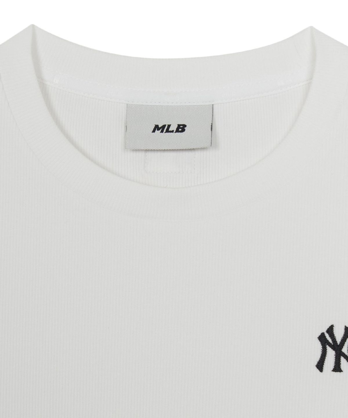 엠엘비(MLB) 여성 빈티지 슬림 골지 반팔 티셔츠 NY (White)