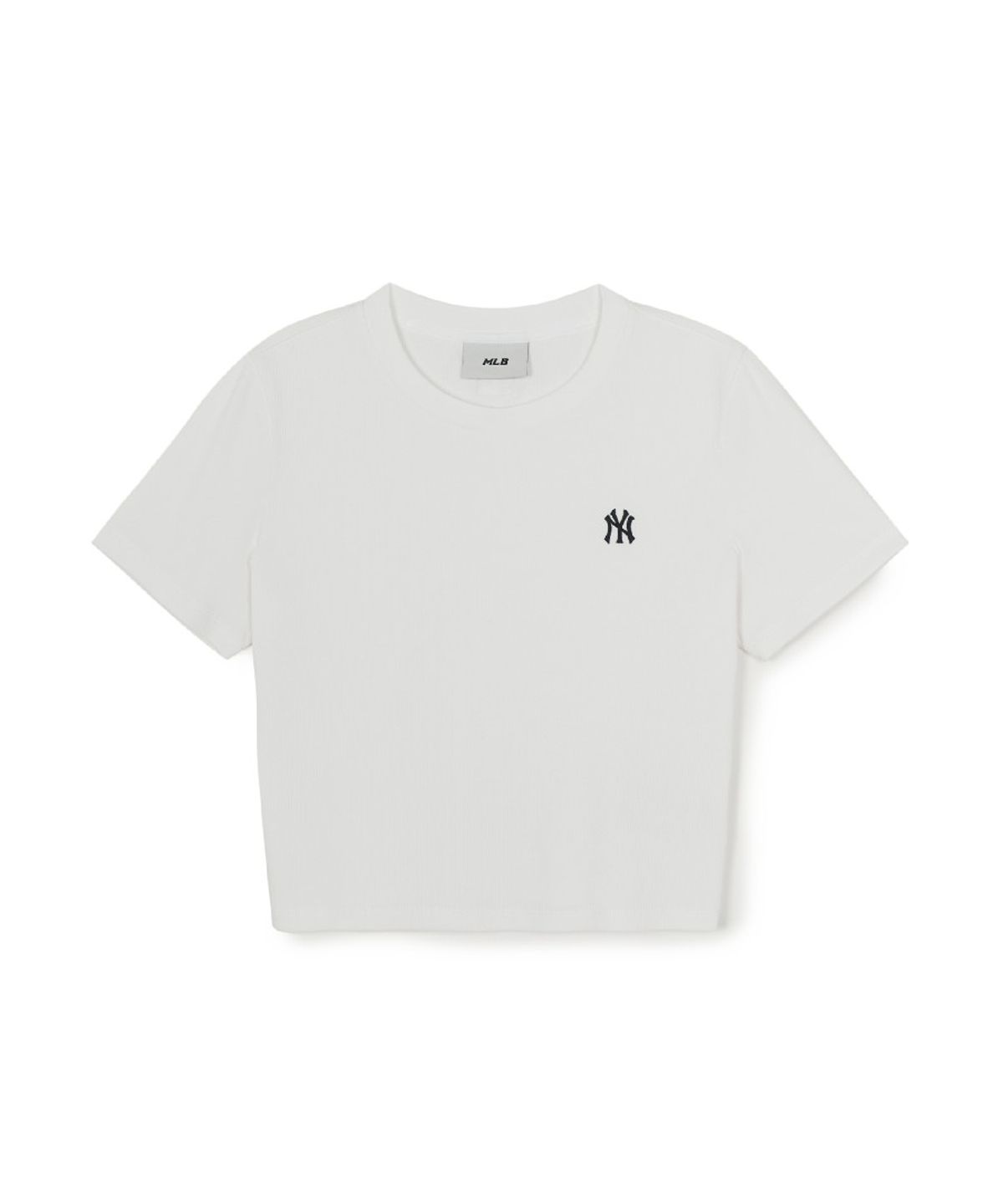 엠엘비(MLB) 여성 빈티지 슬림 골지 반팔 티셔츠 NY (White)