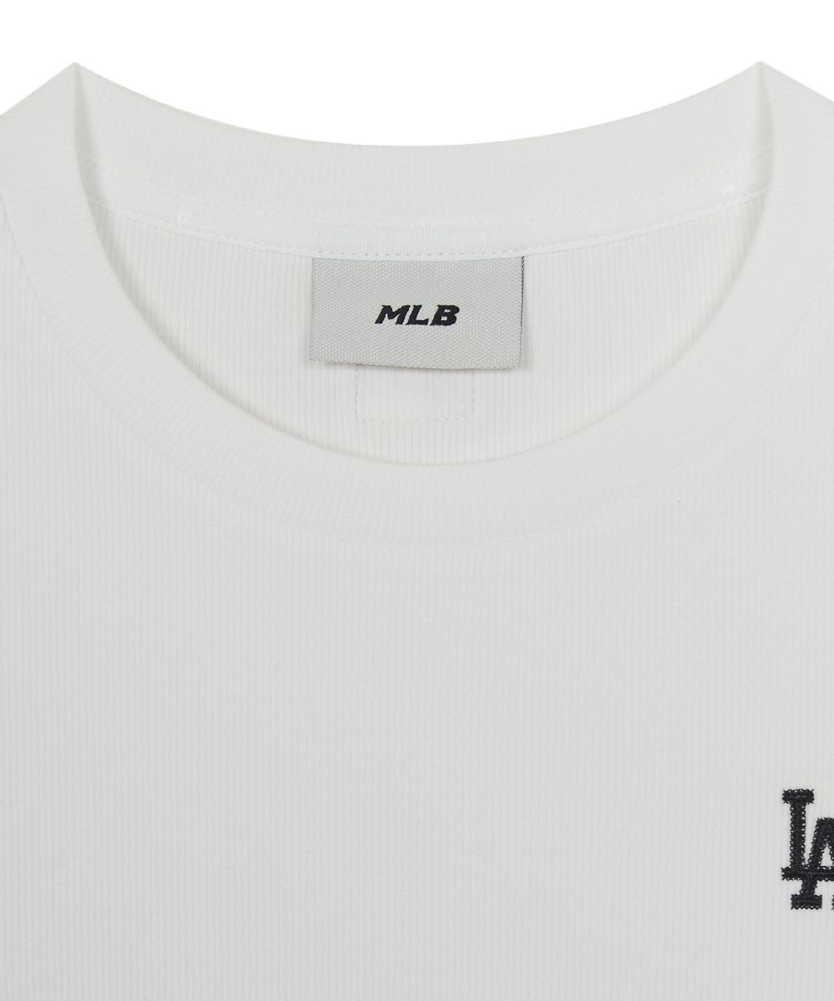엠엘비(MLB) 여성 빈티지 슬림 골지 반팔 티셔츠 LA (White)