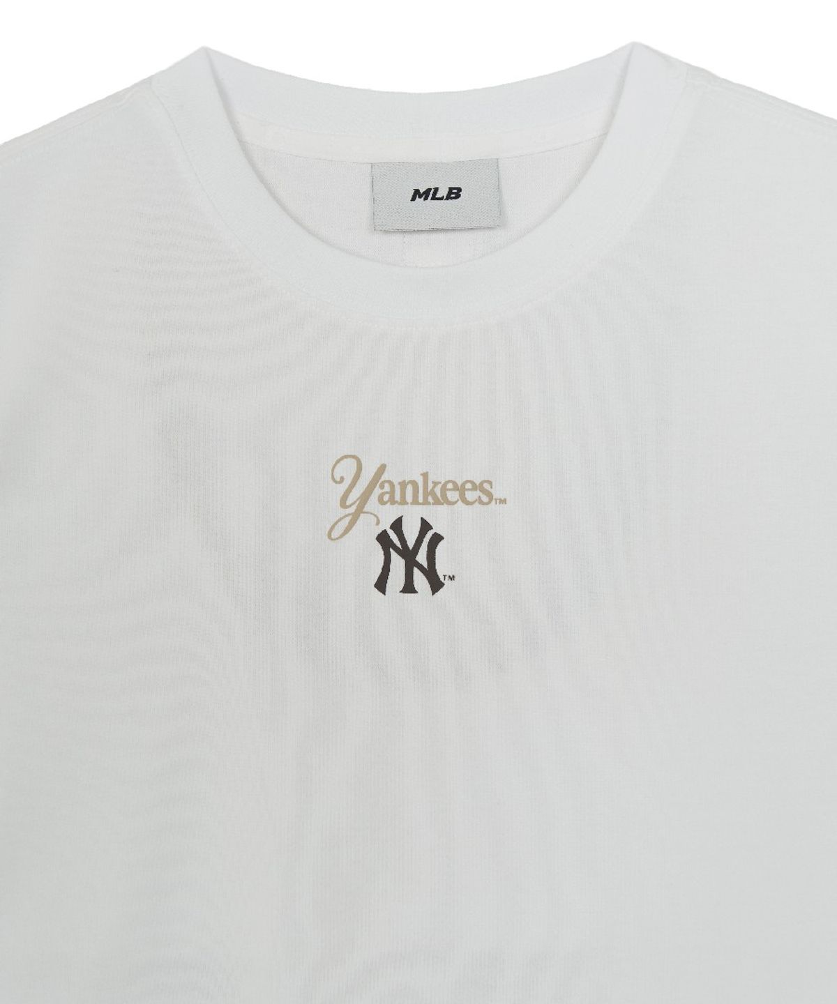 엠엘비(MLB) 여성 셰리프 로고 포인트 컴포터블 크롭 반팔 티셔츠 NY (White)