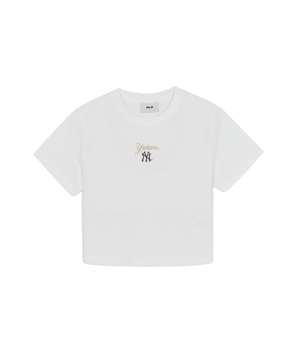 엠엘비(MLB) 여성 셰리프 로고 포인트 컴포터블 크롭 반팔 티셔츠 NY (White)