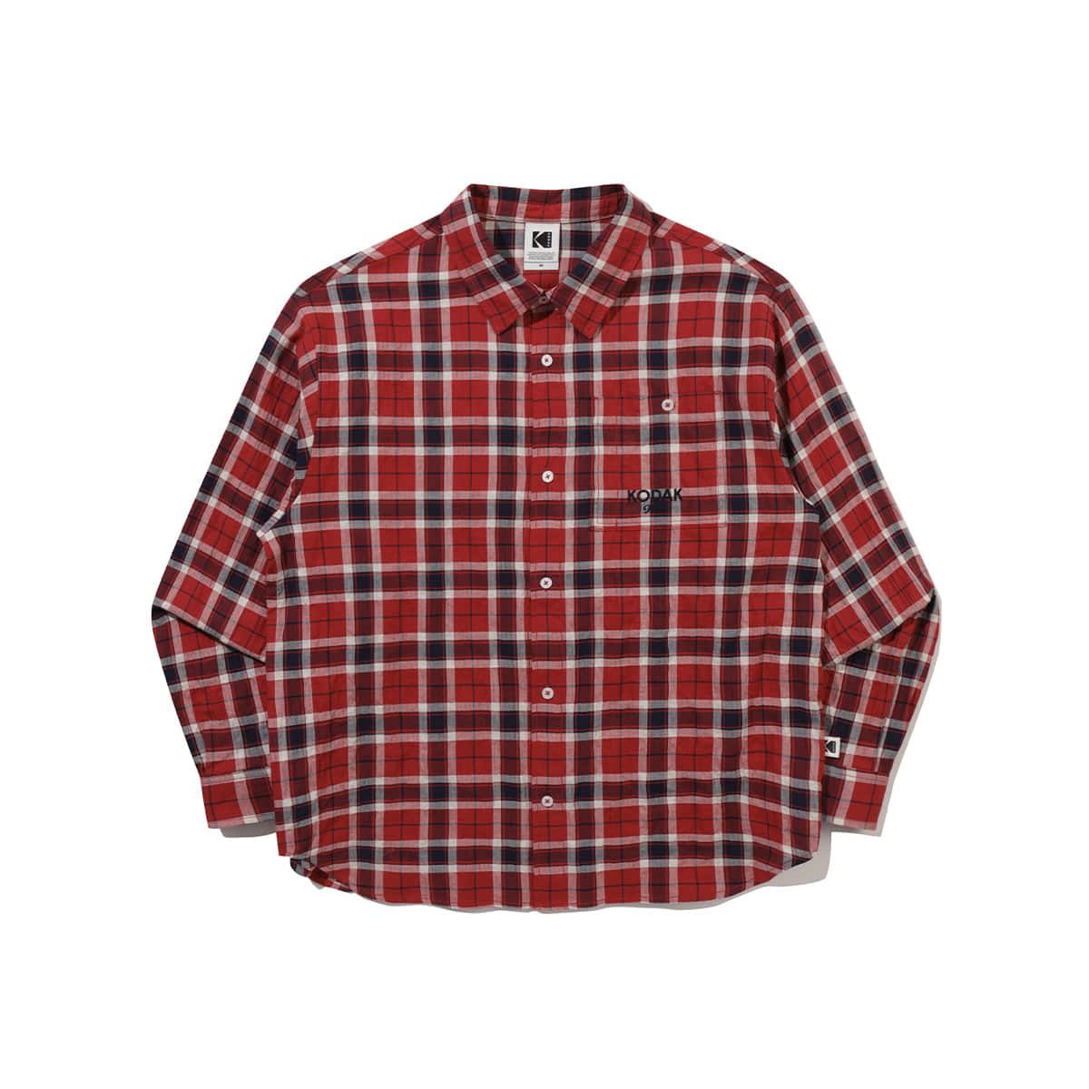 코닥(KODAK) RGB 체크 셔츠 RED