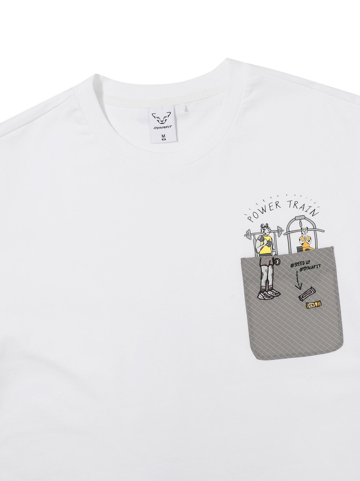 다이나핏(DYNAFIT) SNOW CARTOON (스노우 카툰) 남녀공용 포켓 반팔티_White YUM26229W2