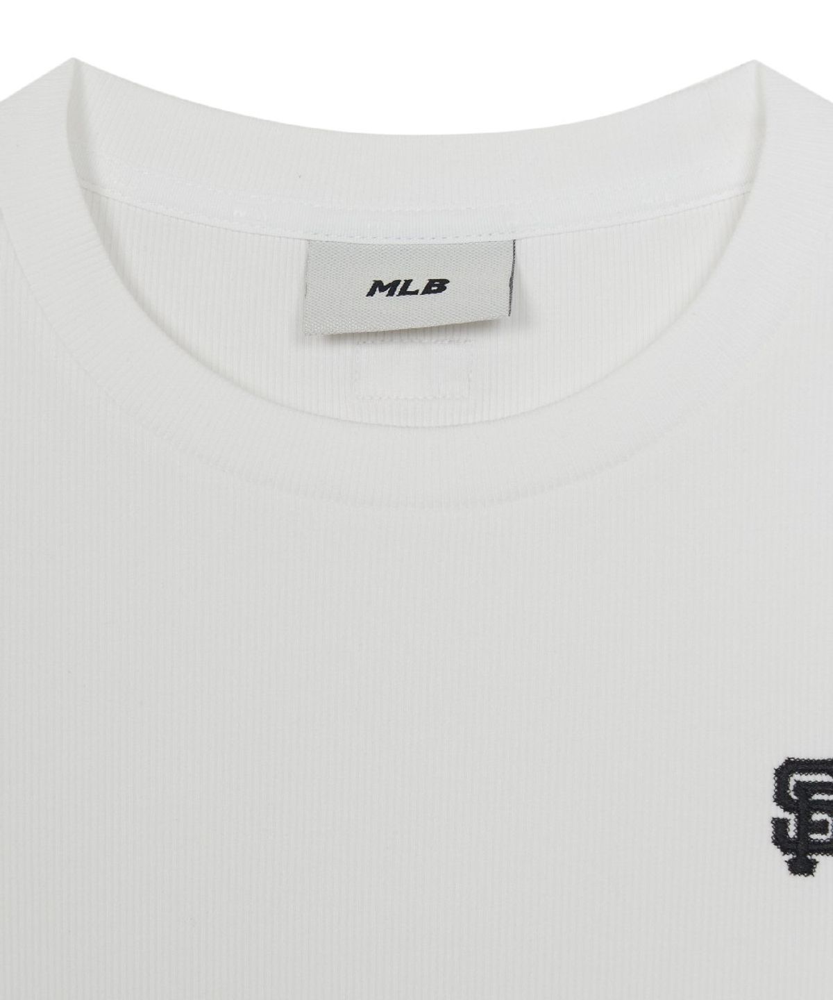 엠엘비(MLB) 여성 빈티지 슬림 골지 반팔 티셔츠 SF (White)