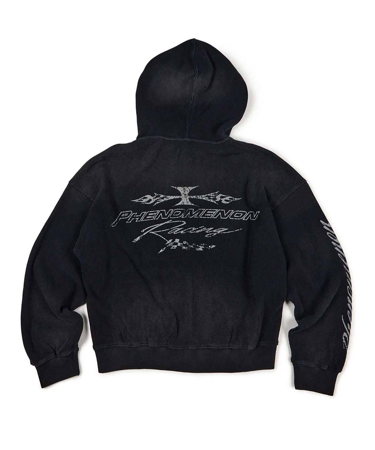 이티씨이(ETCE) PHENOMENON WAFFLE HOOD ZIP UP (BLACK)