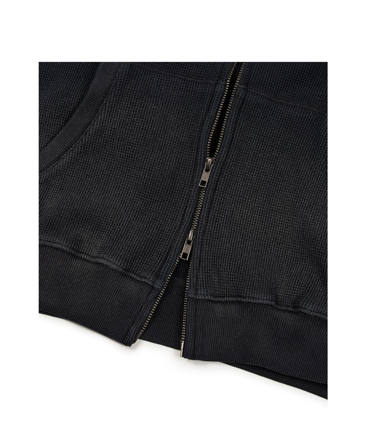 이티씨이(ETCE) PHENOMENON WAFFLE HOOD ZIP UP (BLACK)