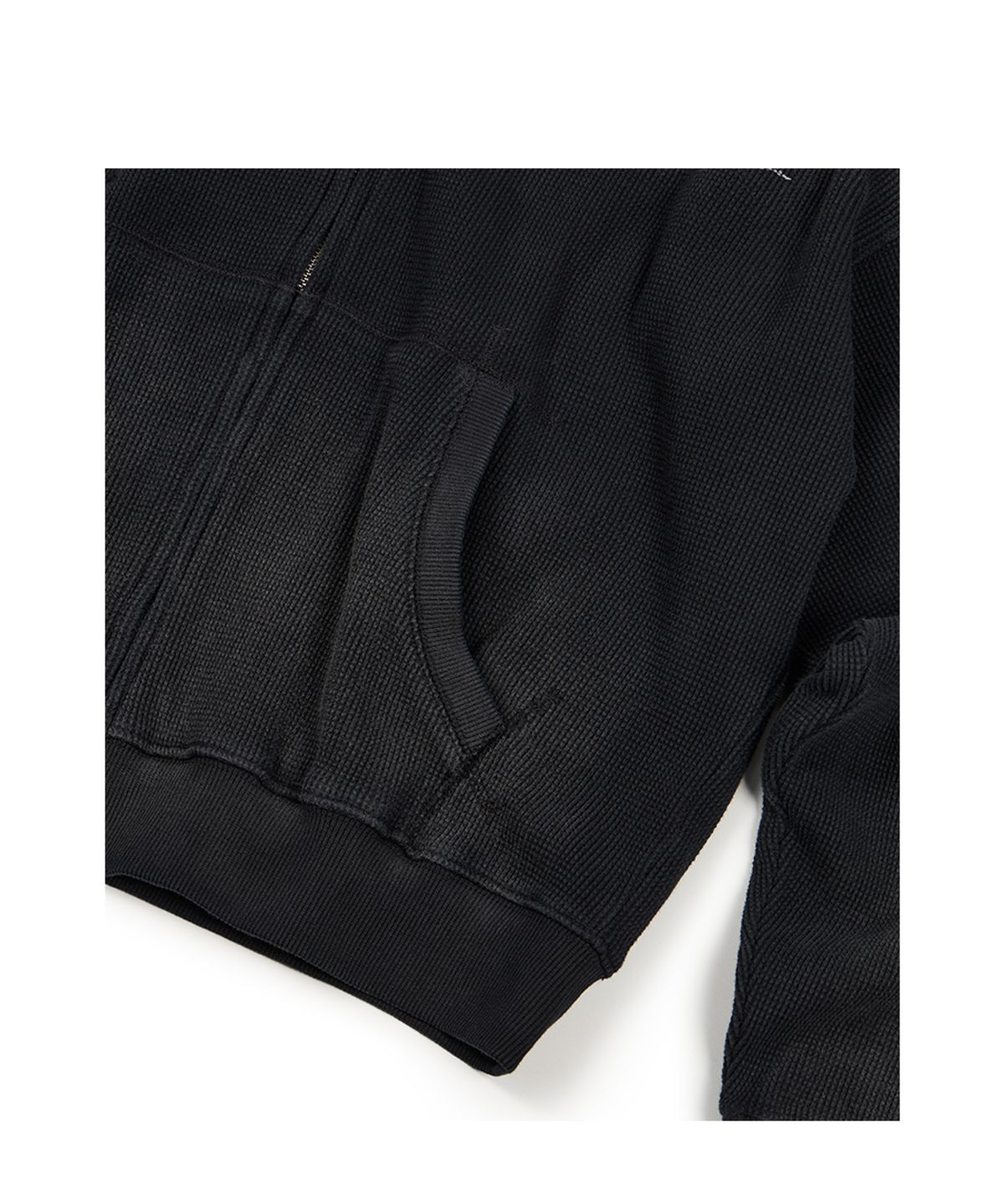 이티씨이(ETCE) PHENOMENON WAFFLE HOOD ZIP UP (BLACK)