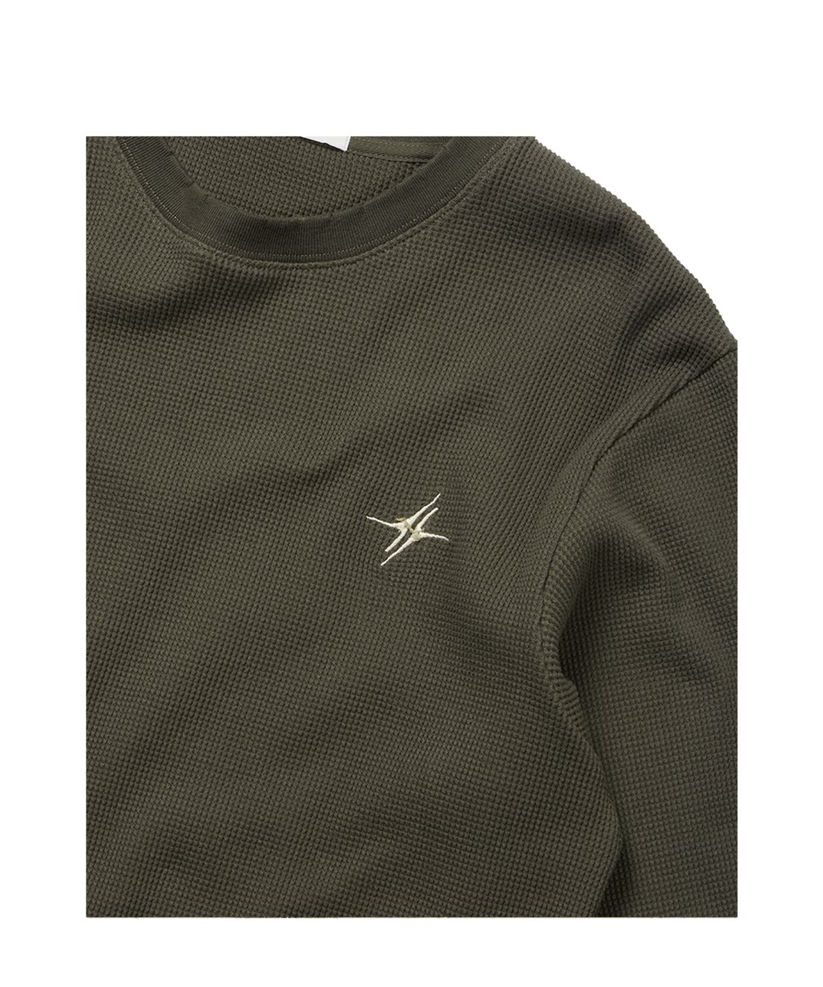 이티씨이(ETCE) SIGNATURE LOGO WAFFLE L/S TEE (KHAKI)