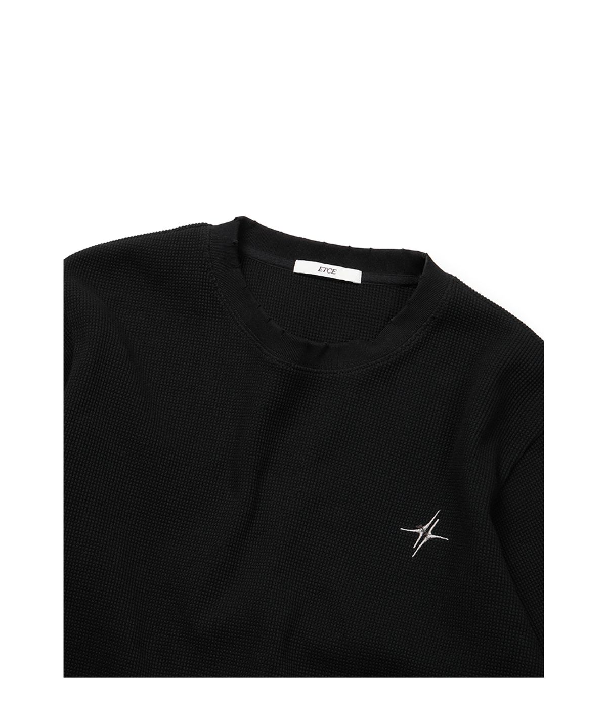 이티씨이(ETCE) SIGNATURE LOGO WAFFLE L/S TEE (BLACK)
