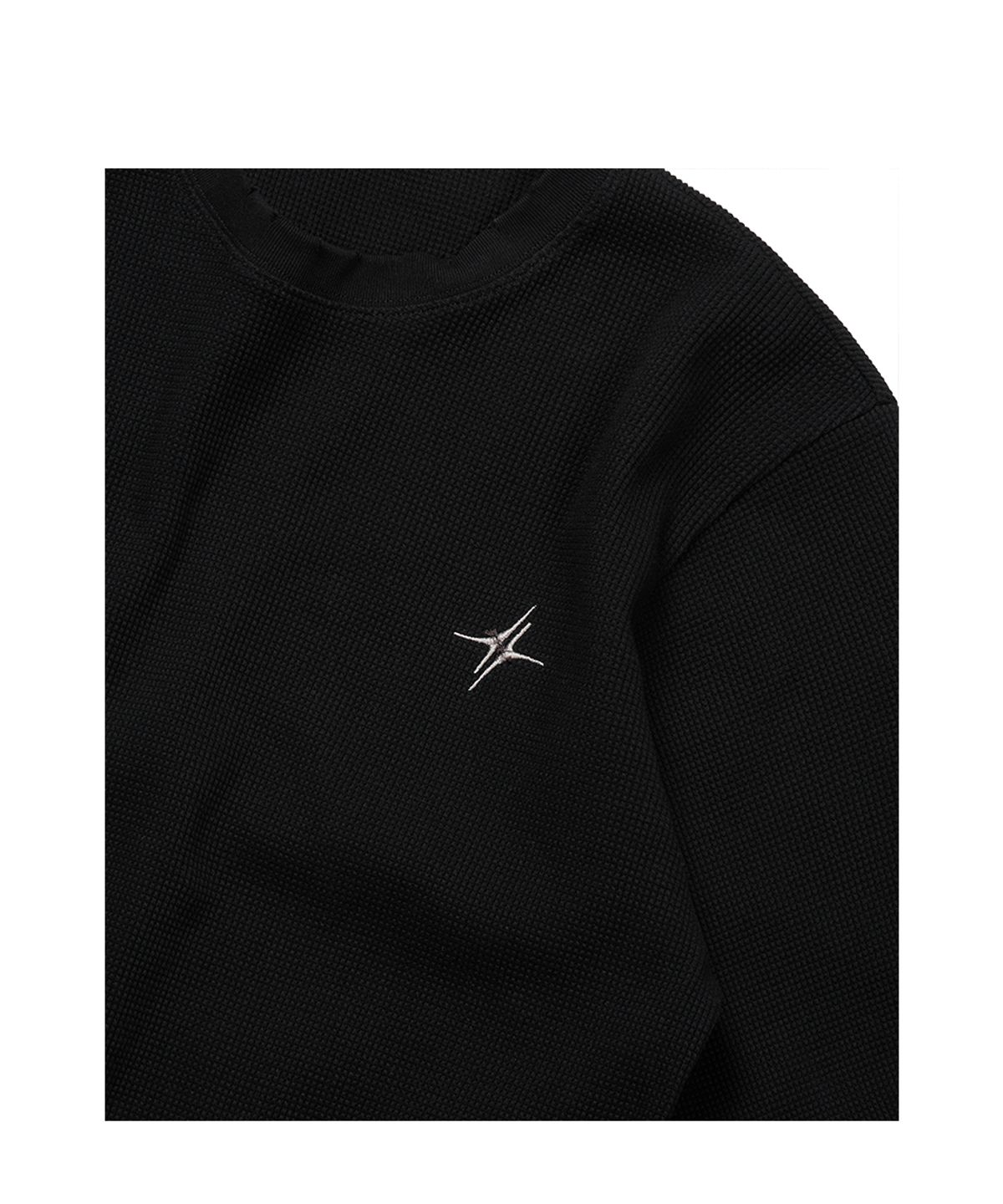 이티씨이(ETCE) SIGNATURE LOGO WAFFLE L/S TEE (BLACK)