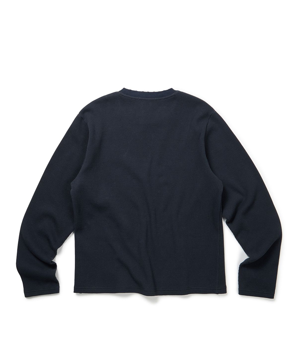 이티씨이(ETCE) SIGNATURE LOGO WAFFLE L/S TEE (NAVY)