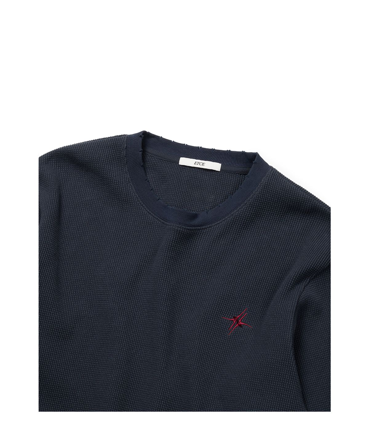 이티씨이(ETCE) SIGNATURE LOGO WAFFLE L/S TEE (NAVY)