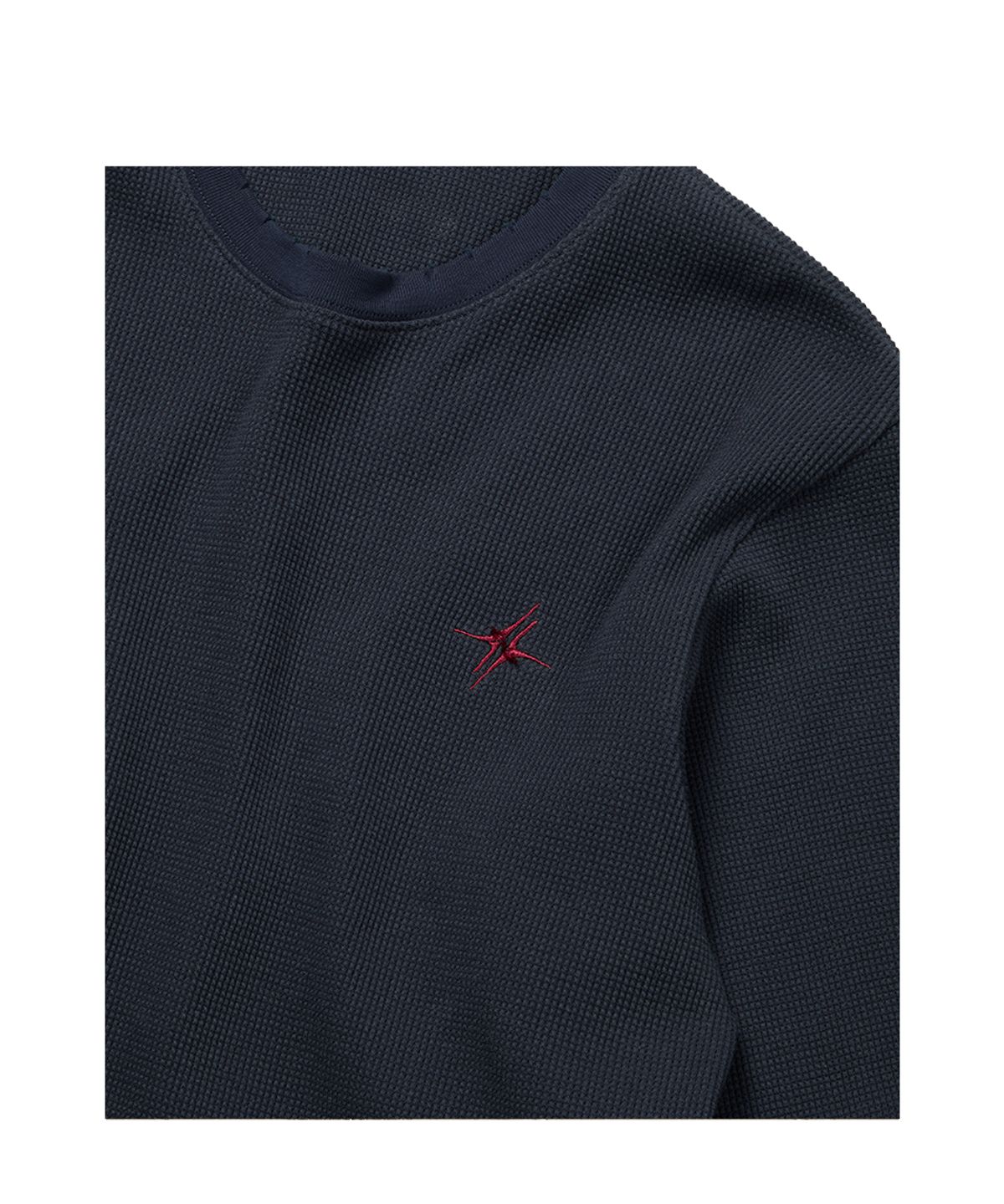 이티씨이(ETCE) SIGNATURE LOGO WAFFLE L/S TEE (NAVY)