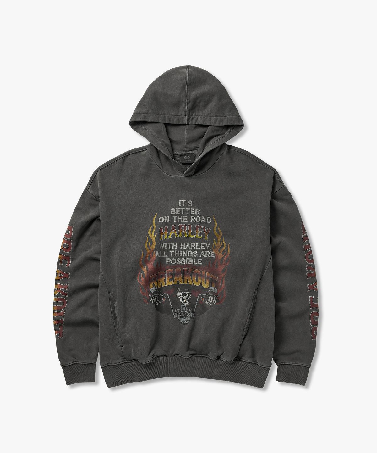할리데이비슨 컬렉션스®(HARLEY-DAVIDSON COLLECTIONS®) [BV] 플레임 라이더 후디 챠콜_HH16109004
