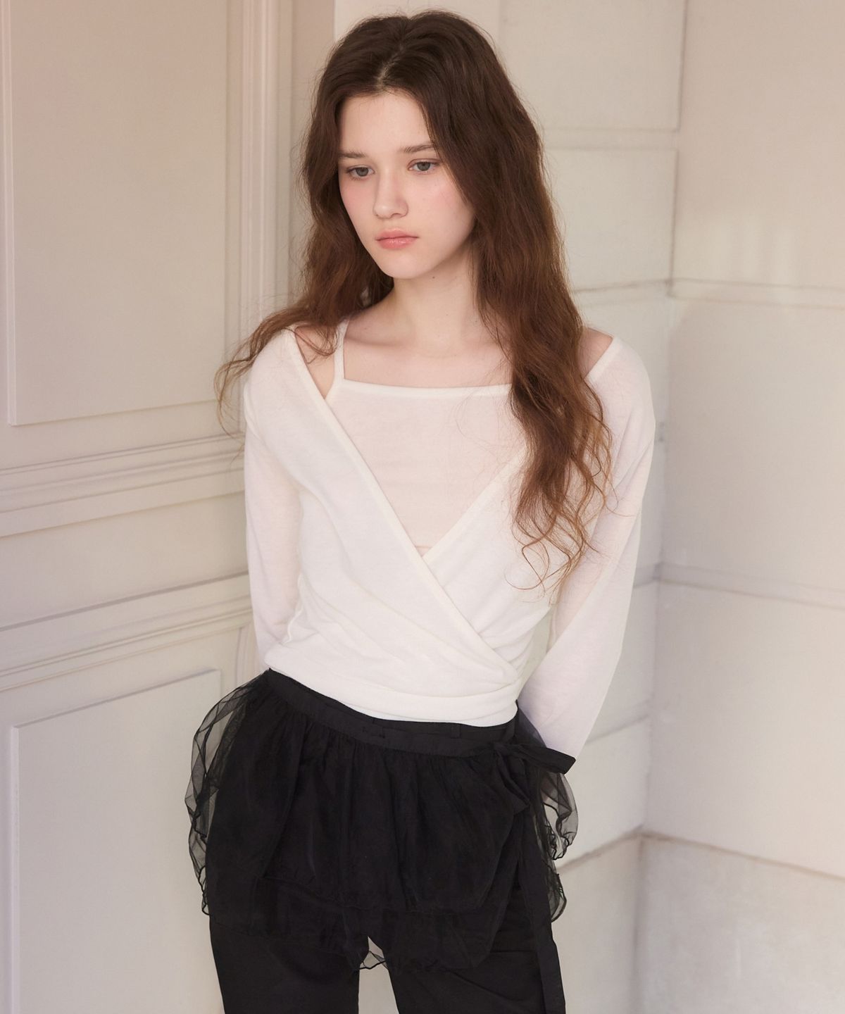 어다울(ADAUL) Soft touch mood wrap t shirts set - 3color