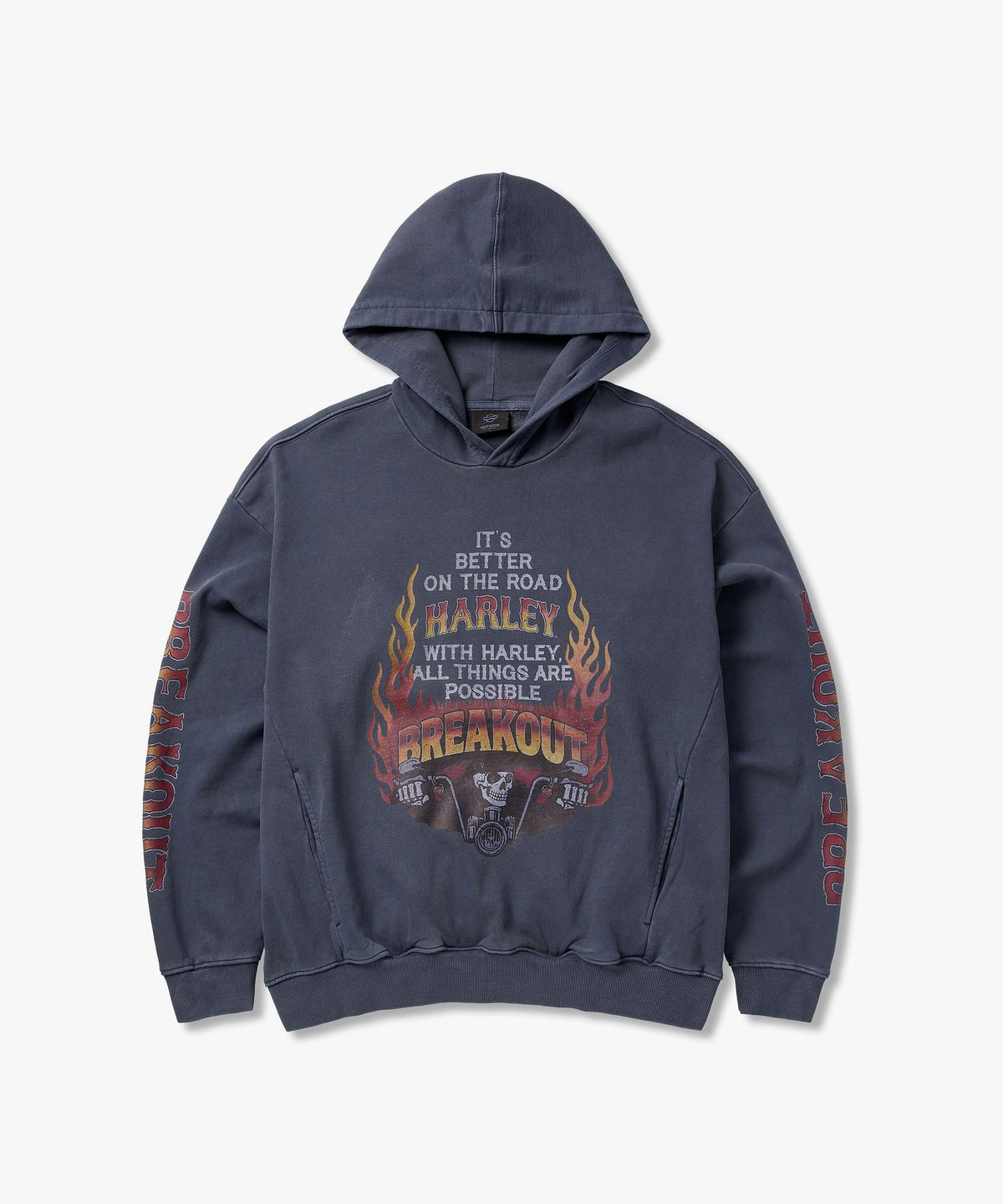 할리데이비슨 컬렉션스®(HARLEY-DAVIDSON COLLECTIONS®) [BV] 플레임 라이더 후디 네이비_HH16109004