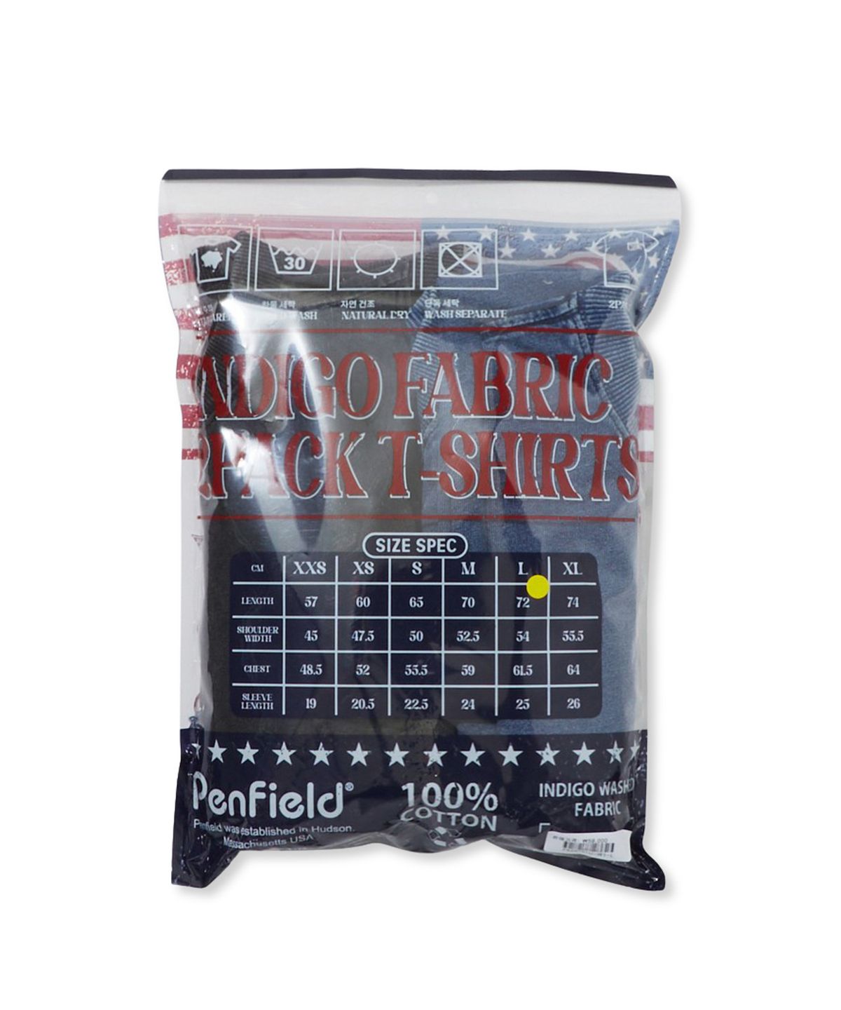 펜필드(PENFIELD) 포켓 워싱 인디고 반팔 2PACK_FS2KT01U