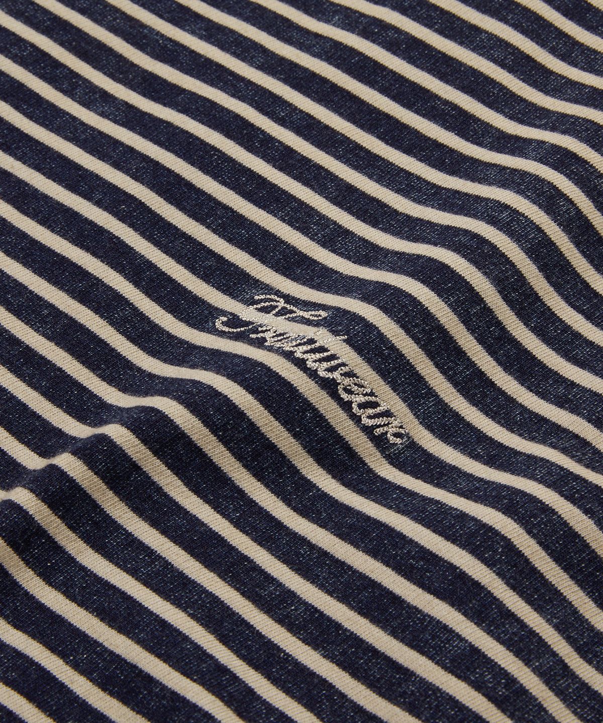 펜필드(PENFIELD) [TRAILWEAR]인디고 스트라이프 미니쭈리 마린자수 티셔츠 베이지_FS2KT15U