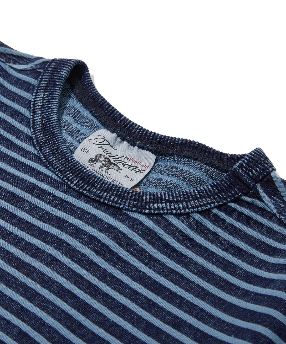 펜필드(PENFIELD) [TRAILWEAR]인디고 스트라이프 미니쭈리 마린자수 티셔츠 블루_FS2KT14U