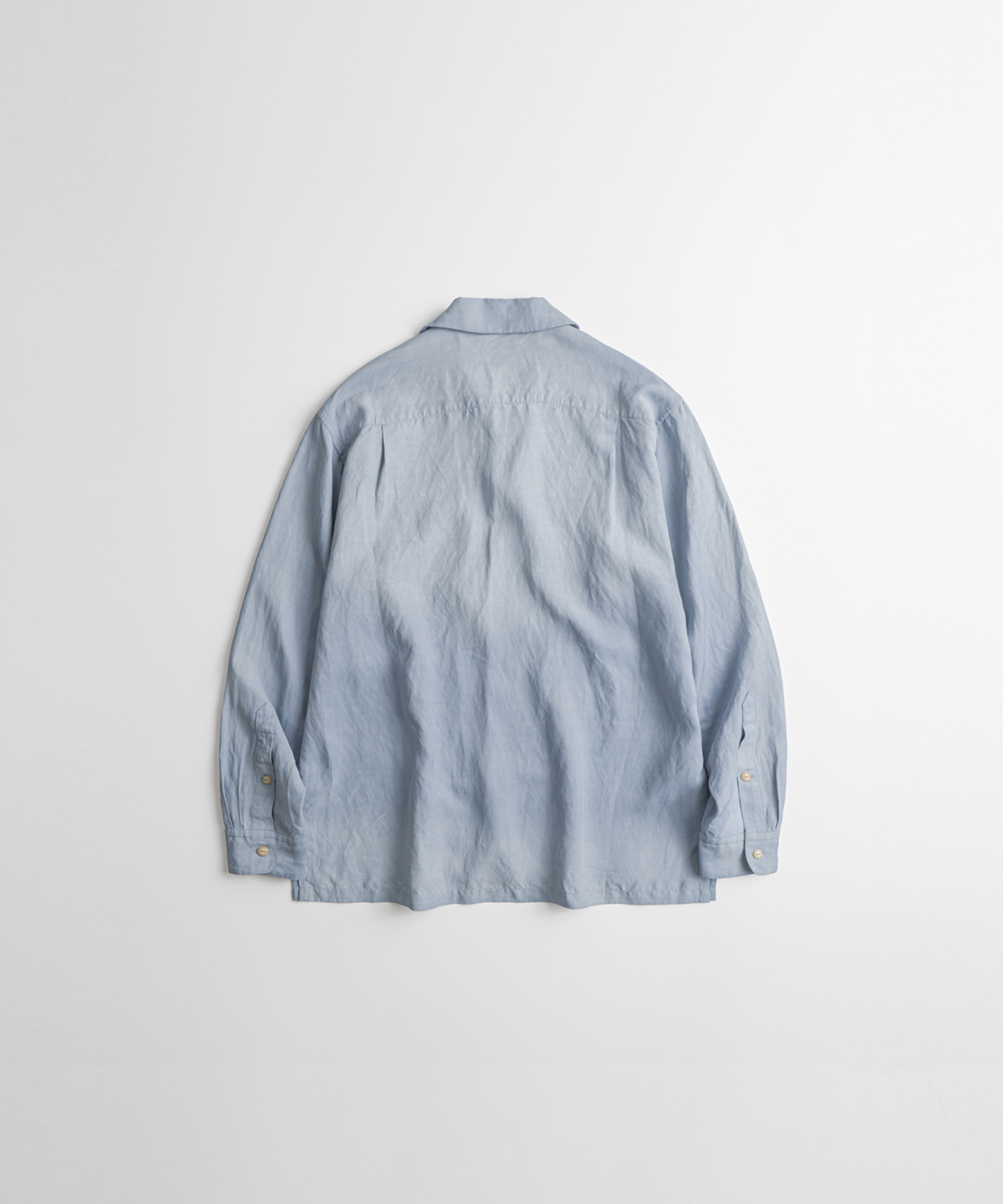 비헤비어(BEHEAVYER) WASHED RAYON CAMP COLLAR SHIRTS washed blue