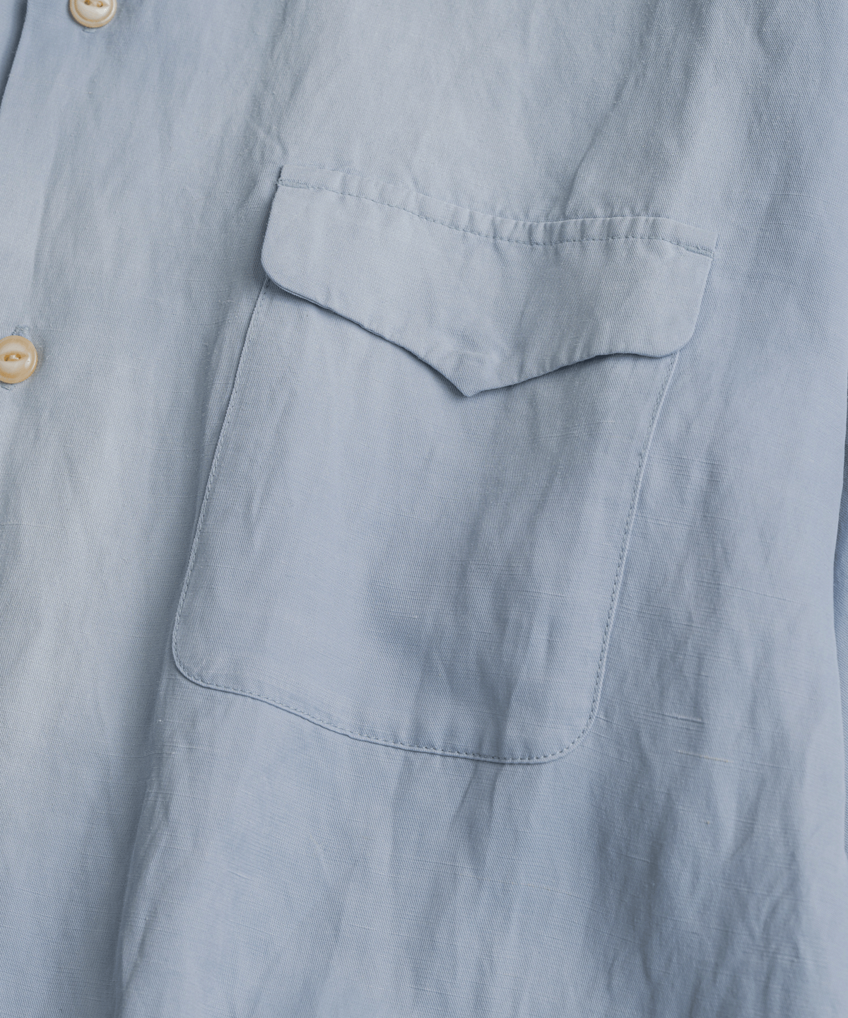 비헤비어(BEHEAVYER) WASHED RAYON CAMP COLLAR SHIRTS washed blue
