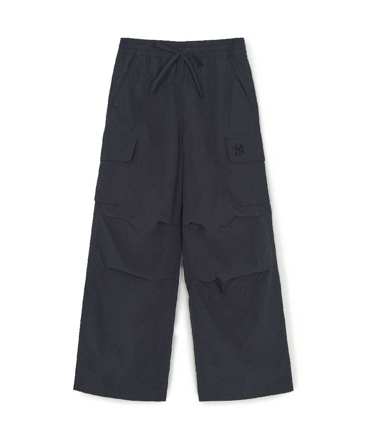 엠엘비(MLB) 여성 고프코어 글로시 하이웨이스트 카고 와이드 플레어 팬츠 NY (D.Charcoal Grey)