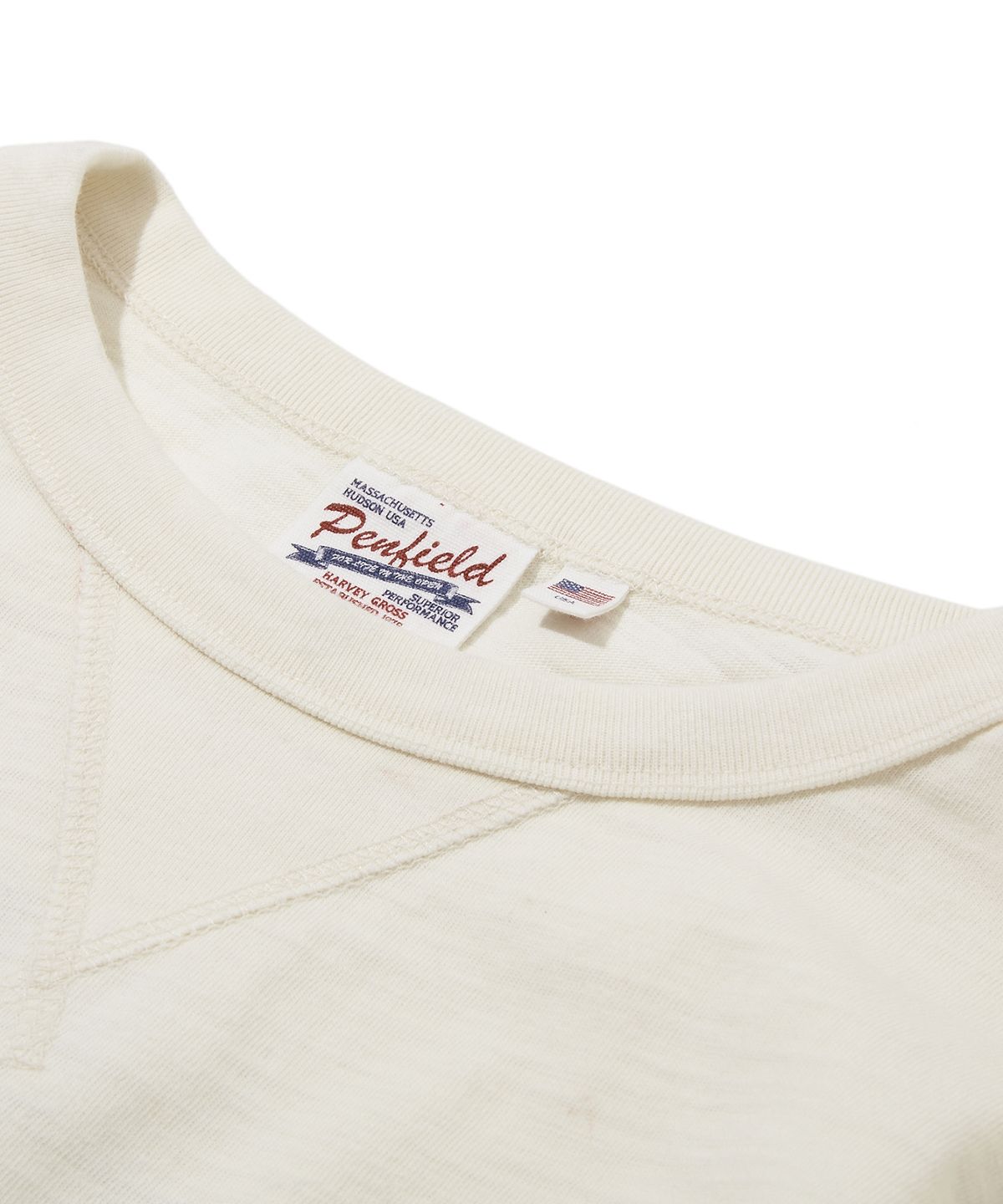 펜필드(PENFIELD) 슬럽 유니브 긴소매 티셔츠 아이보리_FS1KT45U