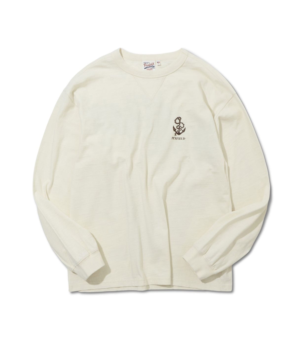 펜필드(PENFIELD) 슬럽 유니브 긴소매 티셔츠 아이보리_FS1KT45U