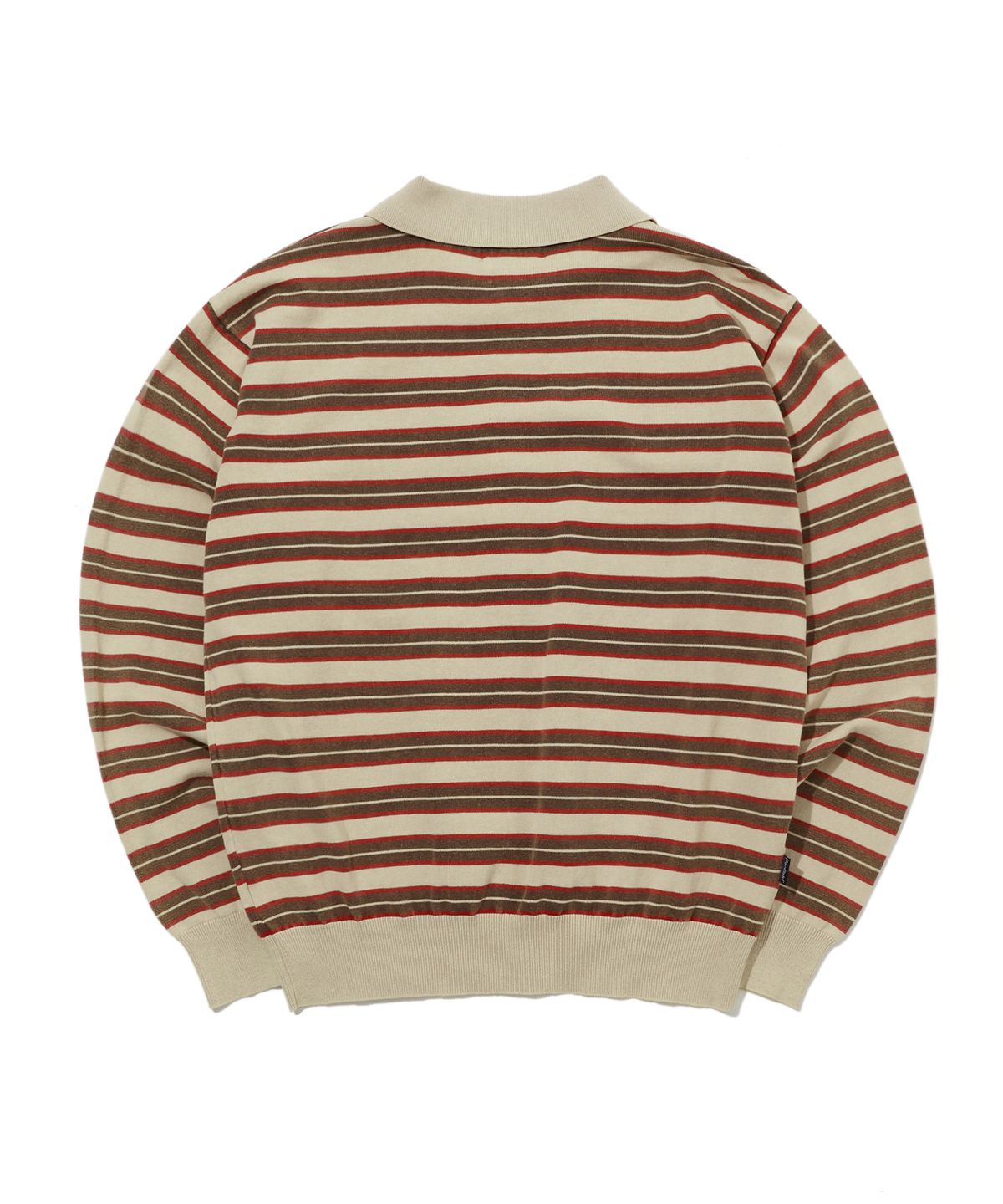 펜필드(PENFIELD) 스트라이프 카라 긴소매 니트 가디건 아이보리_FS1NJ21U