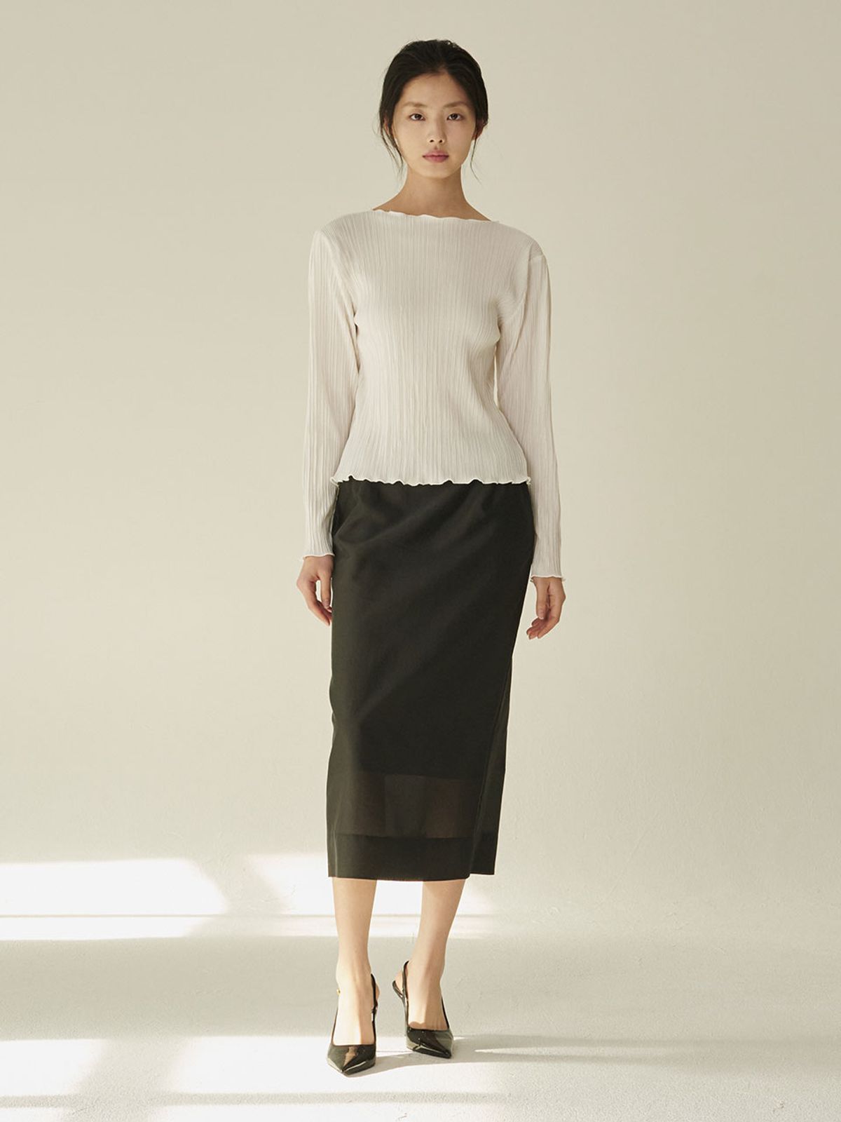 누브(NOUVE) 투웨이 블라우스 가디건 - 아이보리/ Two‑Way Blouse Cardigan - Ivory