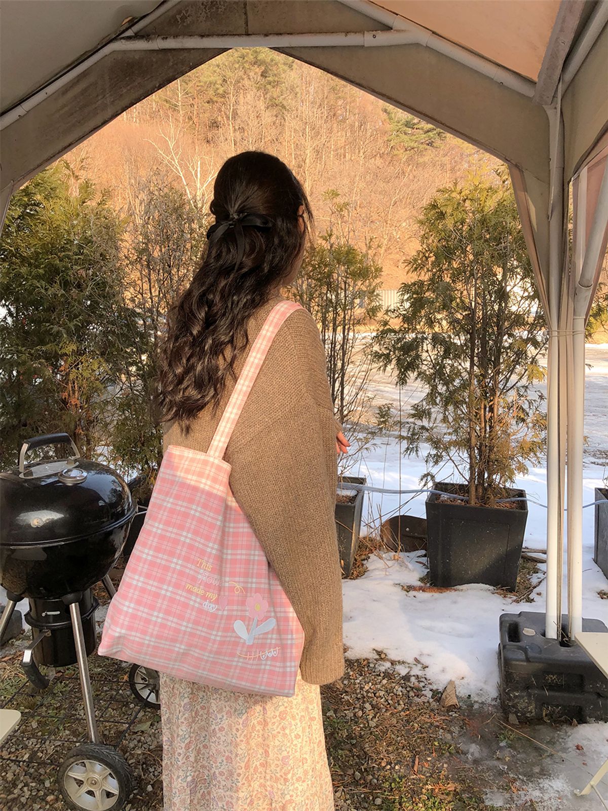 오부니(OVUNI) 에브리데이 패브릭백_디스 플라워 메이드 마이 데이