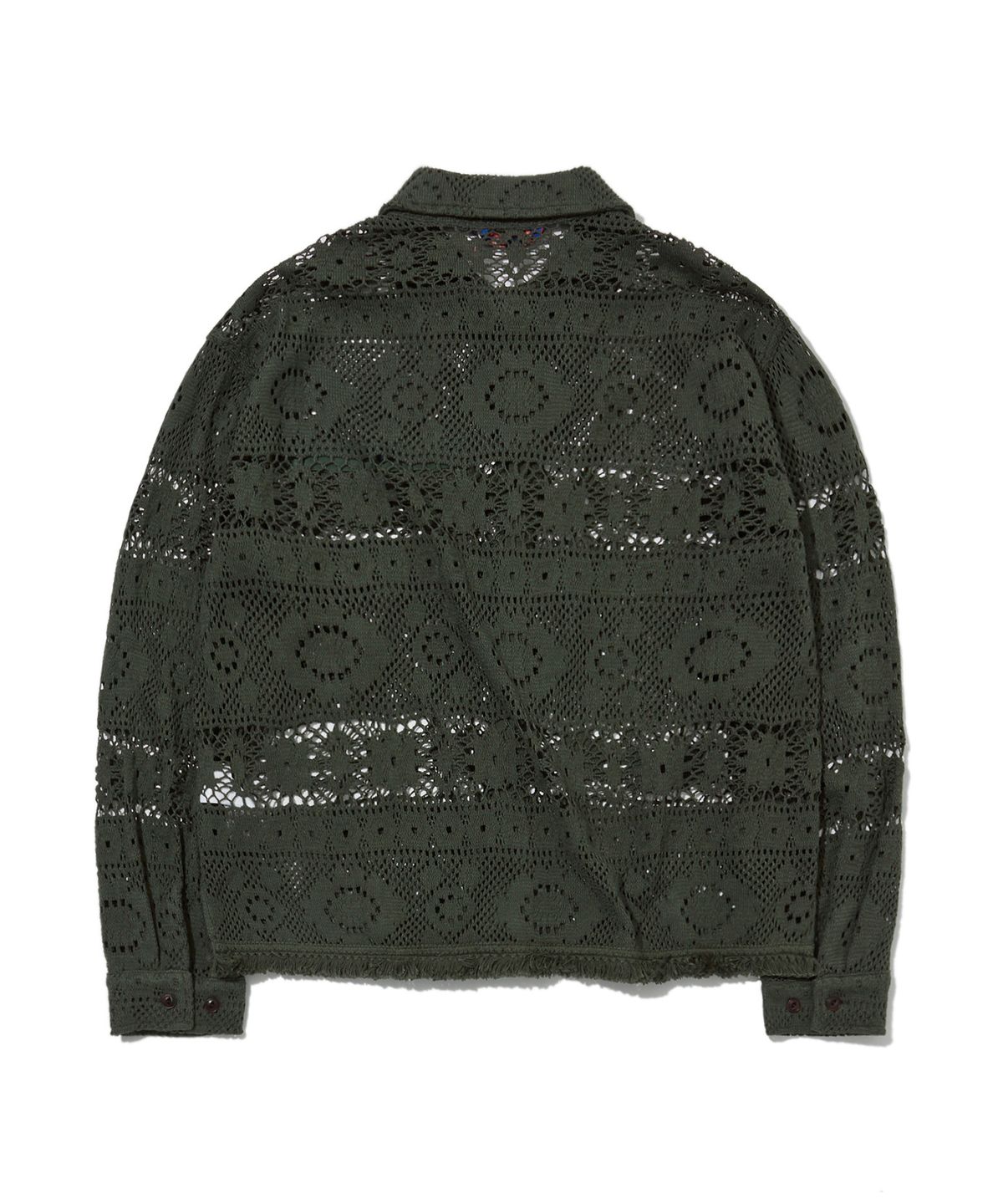 펜필드(PENFIELD) 프린지 크로셰 셔츠 올리브_FS1CT01U