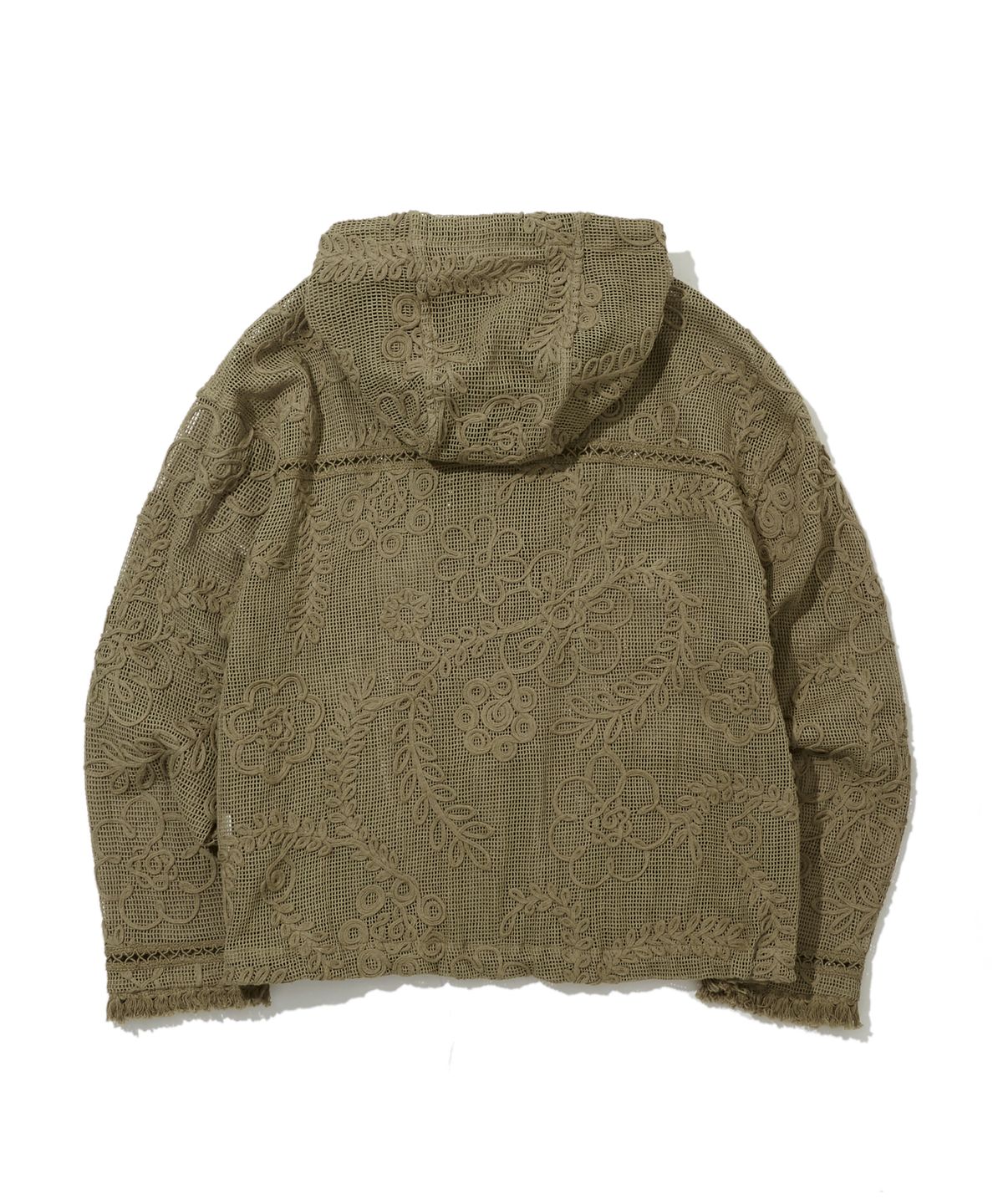 펜필드(PENFIELD) 입체 크로셰 패치 후드 집업 올리브_FS1CG35U