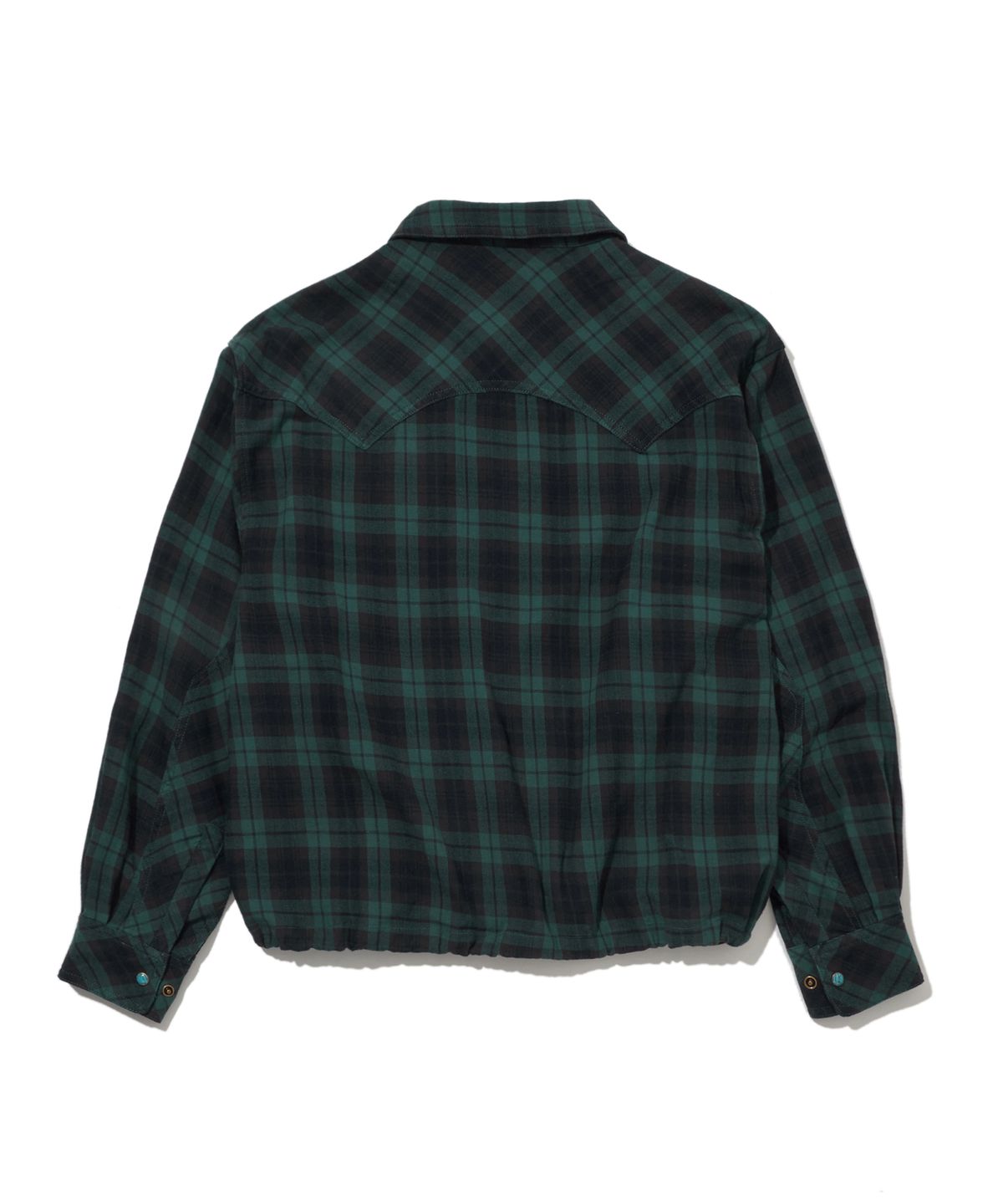 펜필드(PENFIELD) 워시드 코튼 체크 집업 셔츠 그린_FS1WJ06U