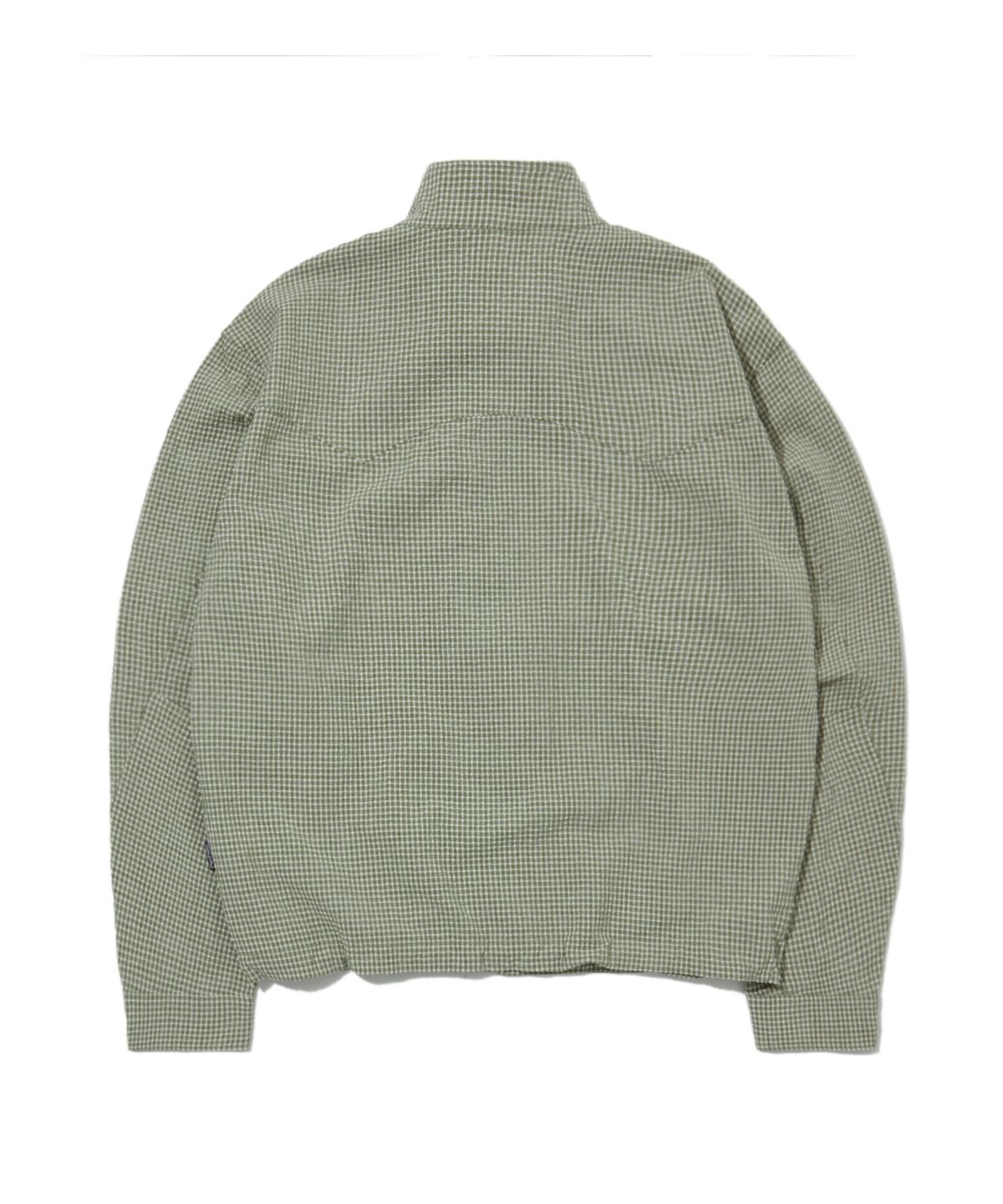 펜필드(PENFIELD) 시어서커 해링턴 집업 셔츠 올리브_FS1WJ14U