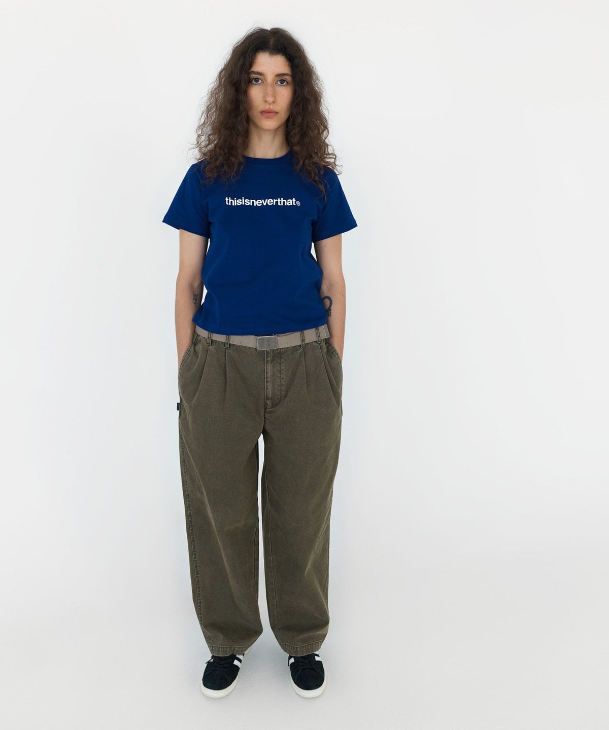 디스이즈네버댓(THISISNEVERTHAT) Double Pleated Wide Pant Dark Olive