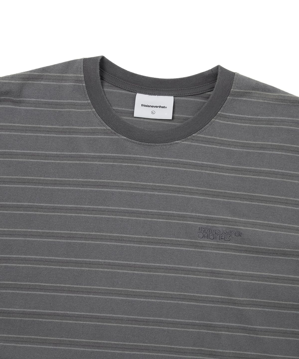 디스이즈네버댓(THISISNEVERTHAT) Washed Striped Tee Grey